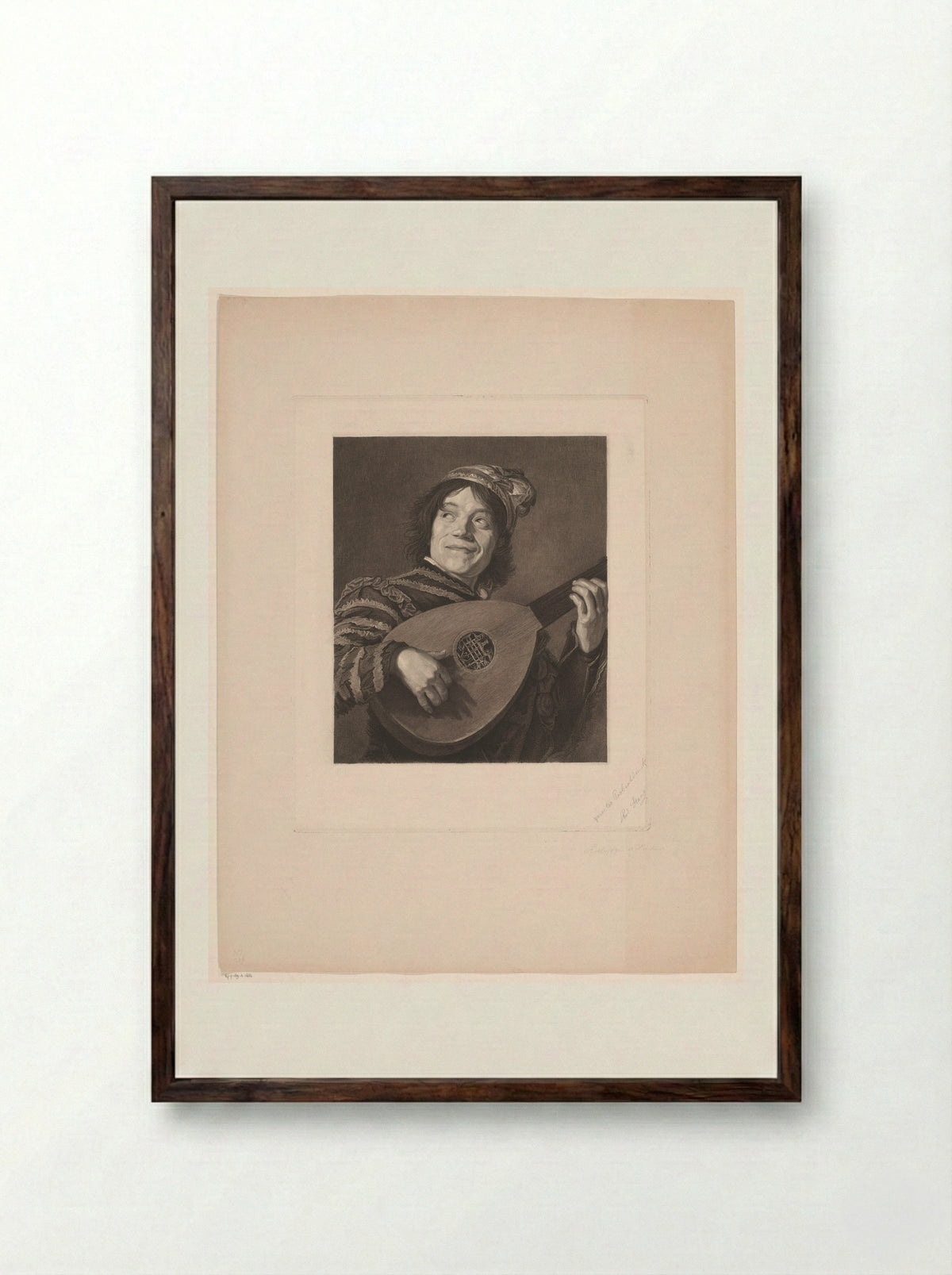 Luitspeler (The Lute Player) - Rudolf Stang - Framed Print Dark Wood