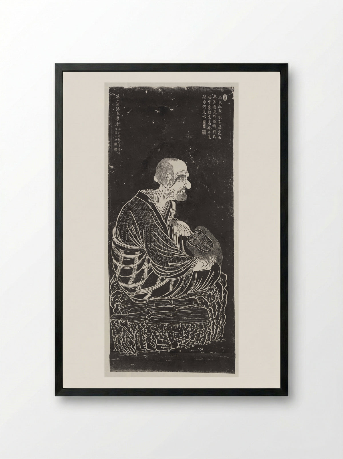 Luohan, after a set attributed to Guanxiu - Fine Art Print - Framed Print Black