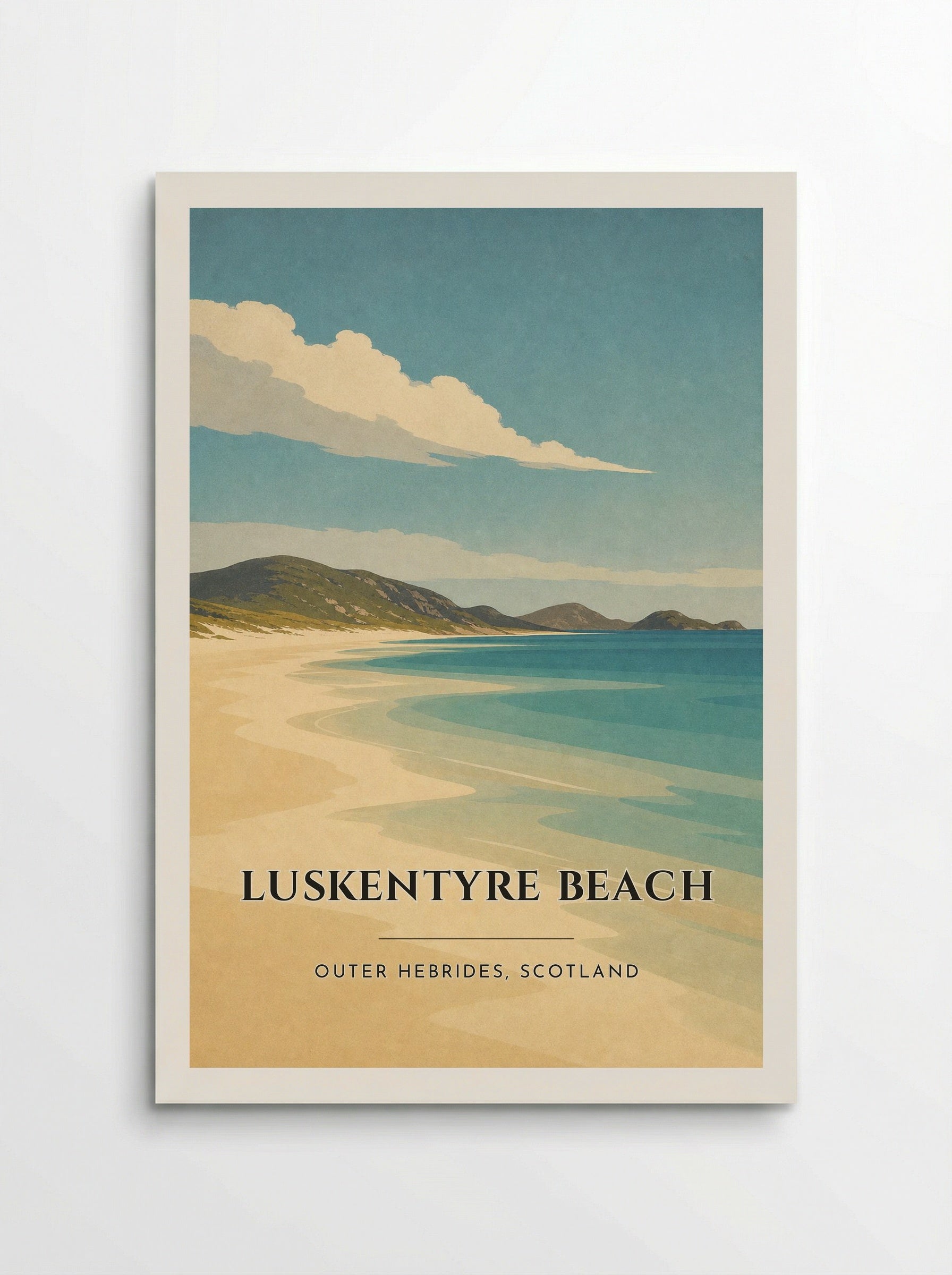 Luskentyre Beach Travel Poster Artwork - Poster