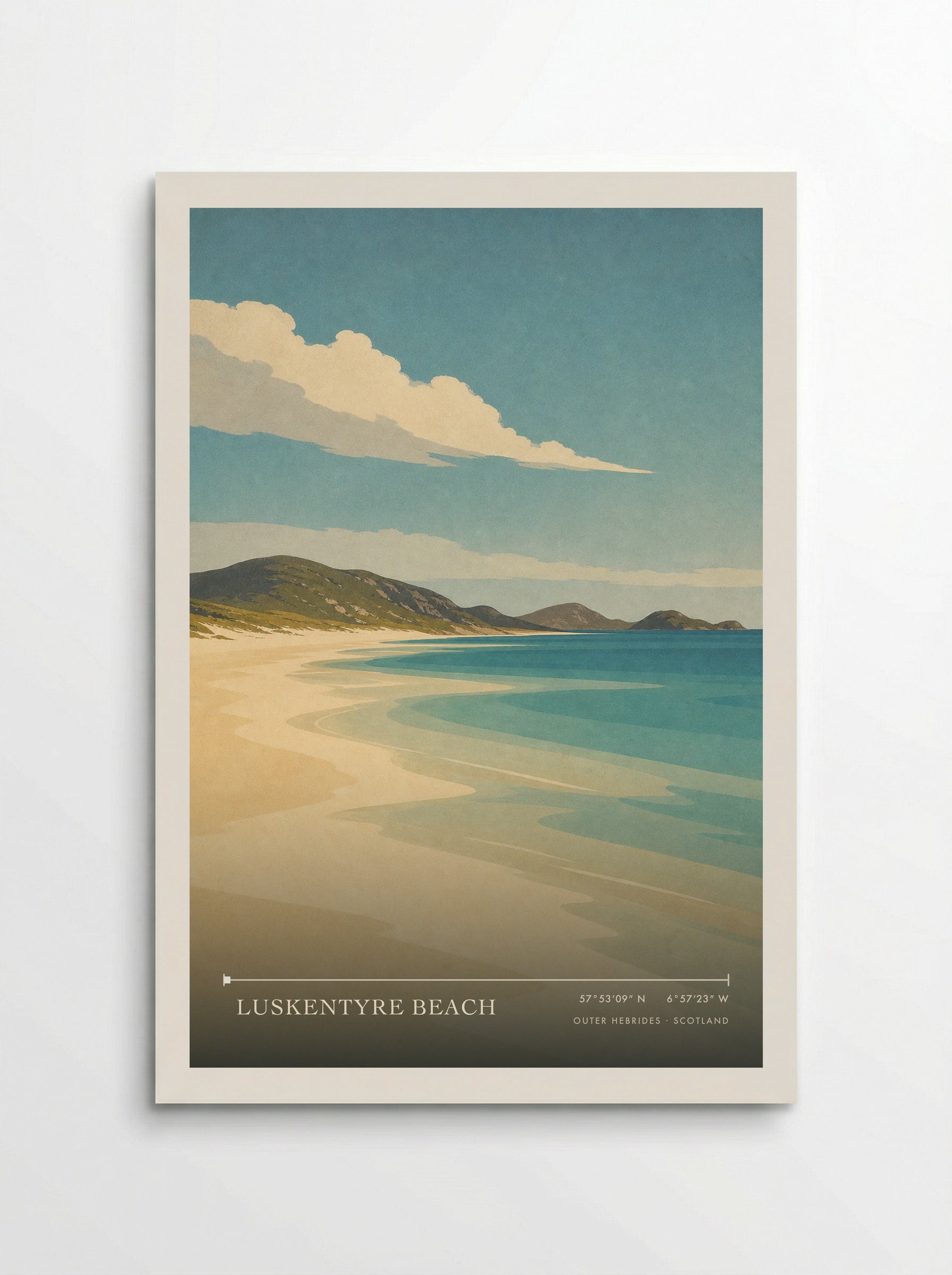 Luskentyre Beach Travel Poster Artwork - Poster