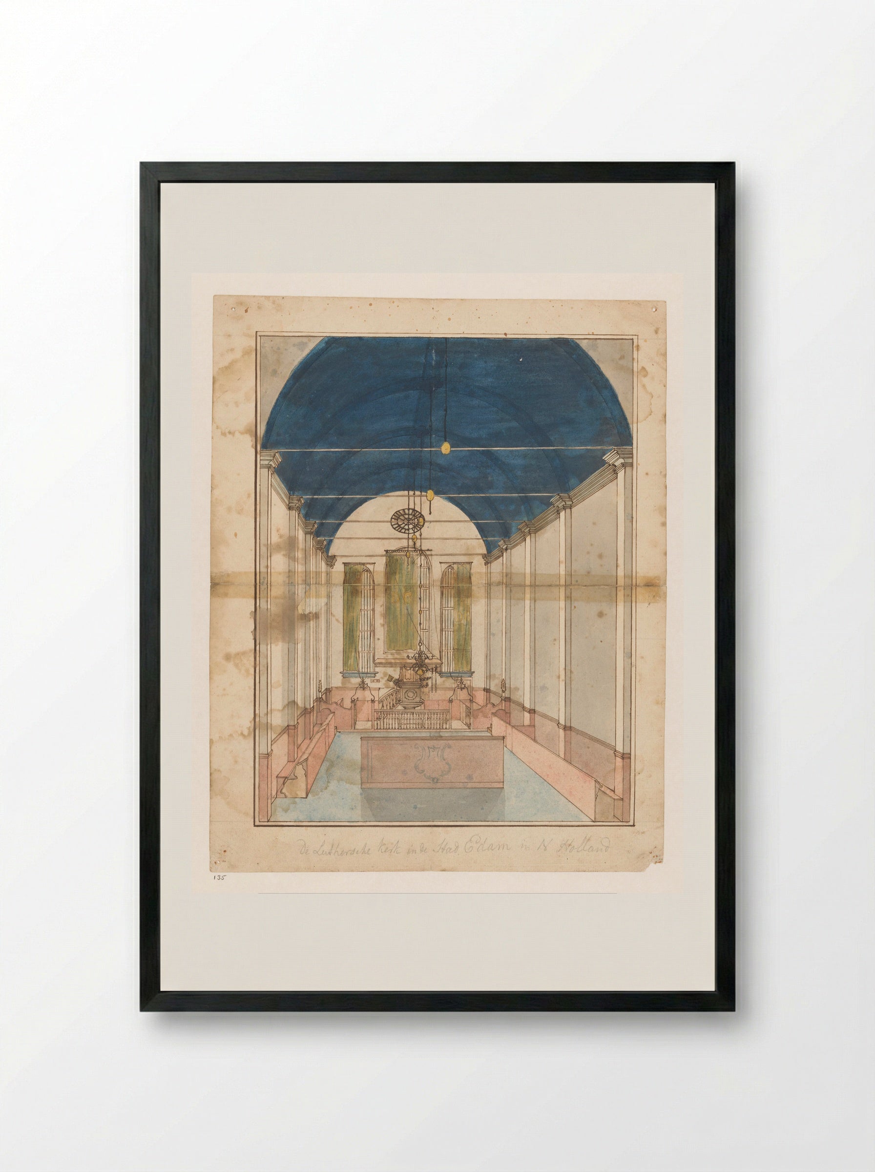 Lutherse kerk in Edam - Jan Brandes - Framed Print Black