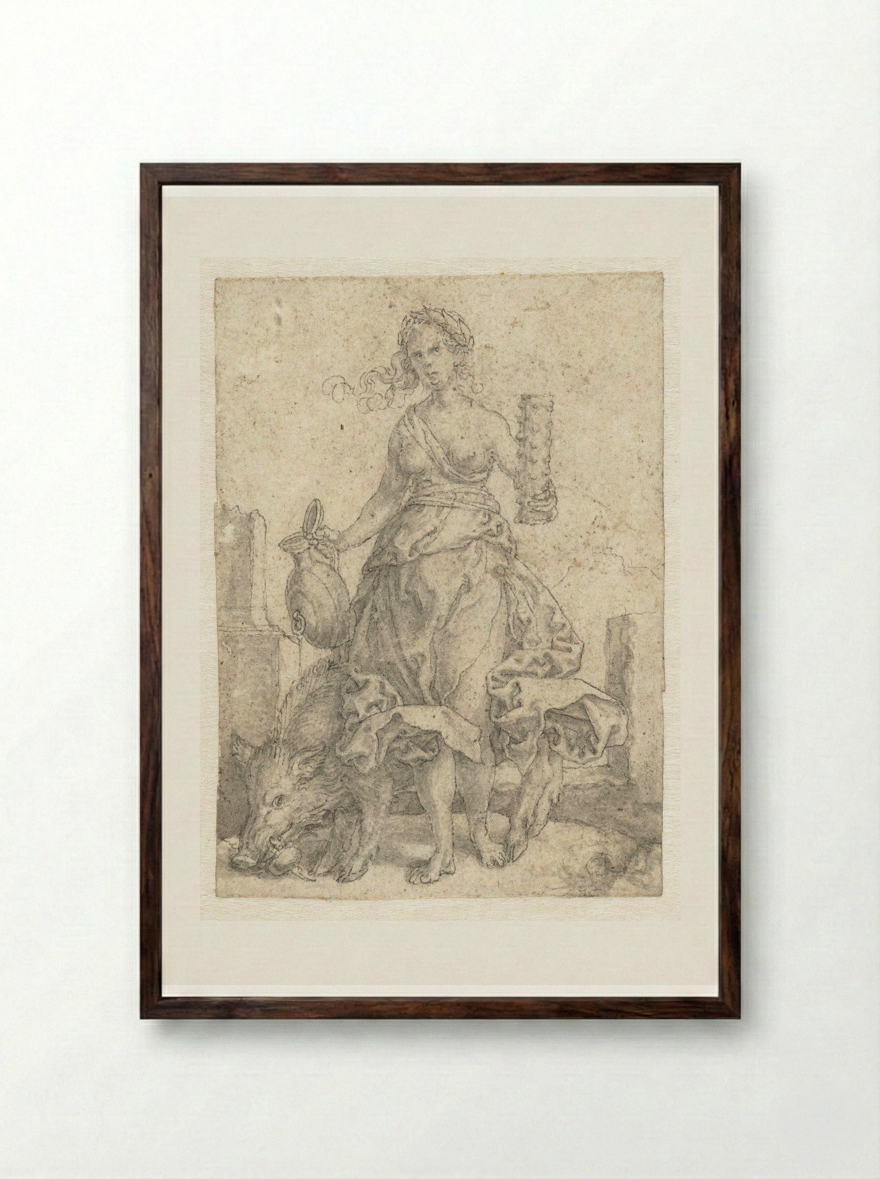 Luxuria (Allegory of Lust) - Heinrich Aldegrever - Framed Print Dark Wood