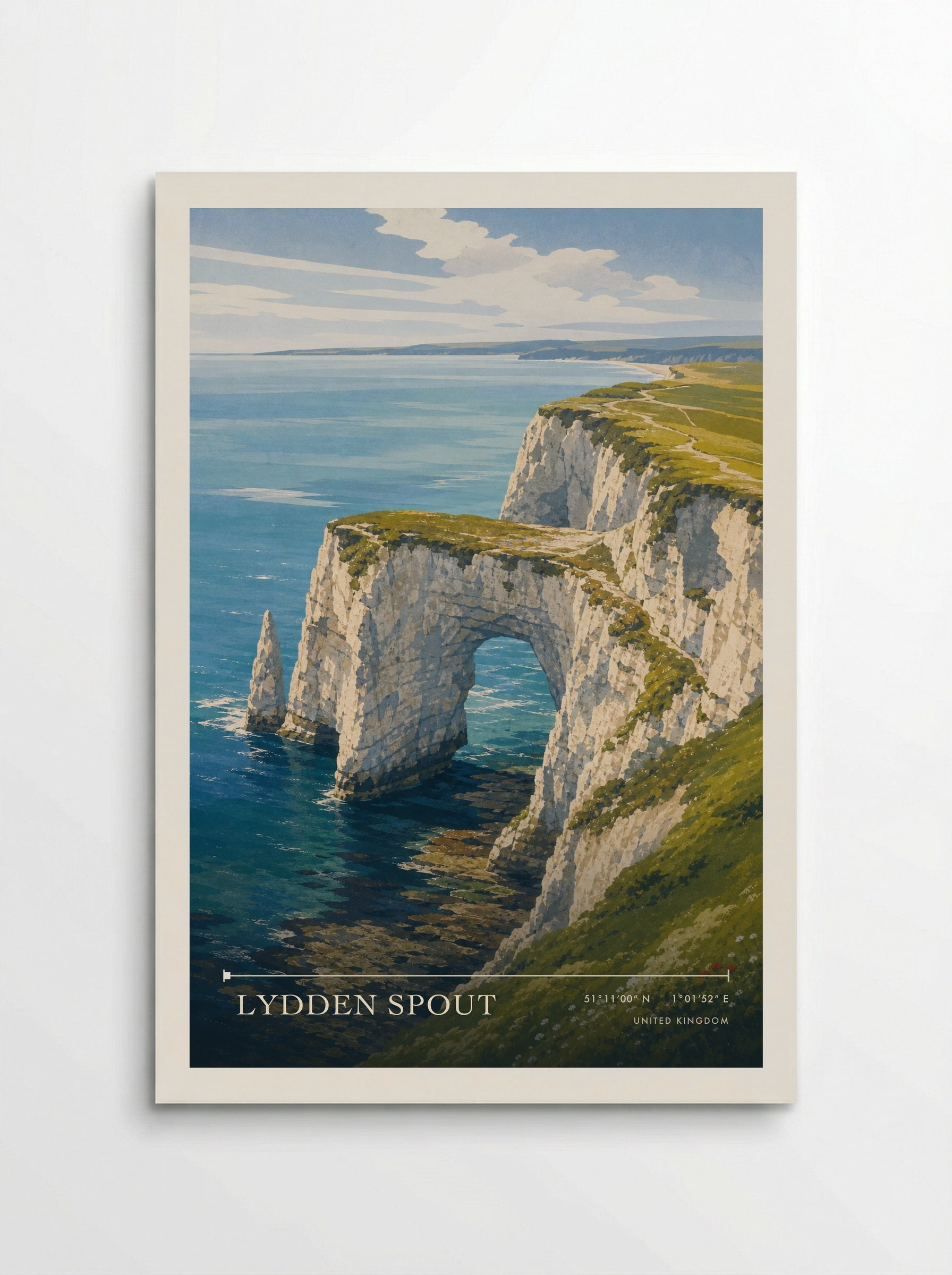 Lydden Spout United Kingdom Travel Poster - Poster