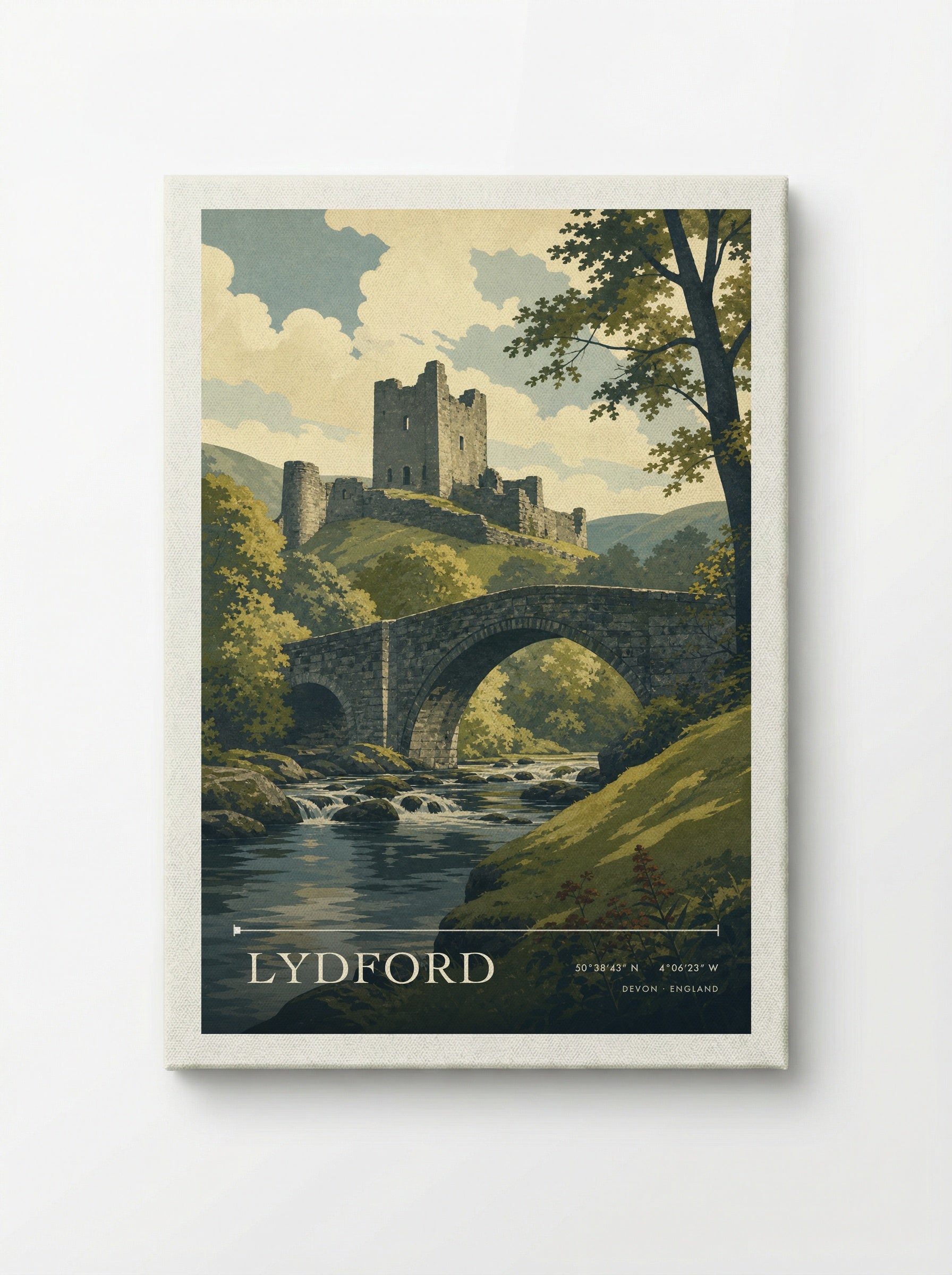 Lydford Devon England Travel Poster - Canvas