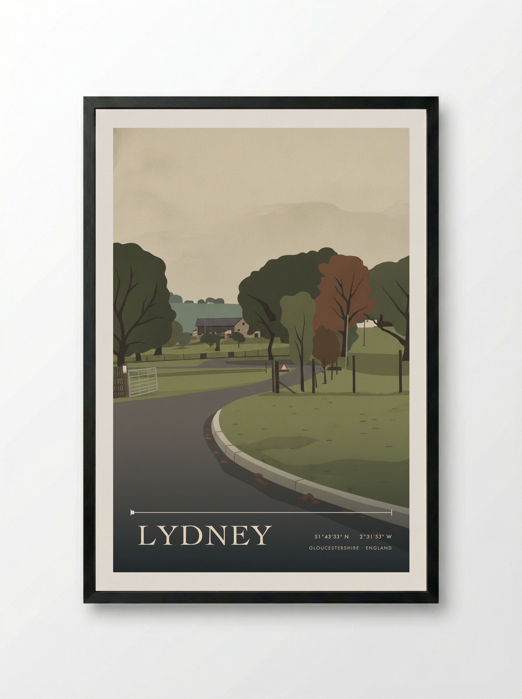 Lydney Gloucestershire England Travel Poster - Framed Print Black