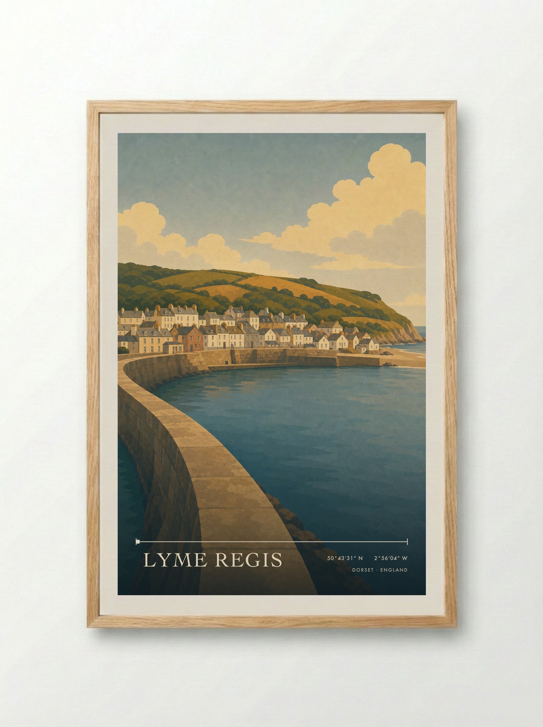 Lyme Regis Dorset Travel Poster - Framed Print Wood