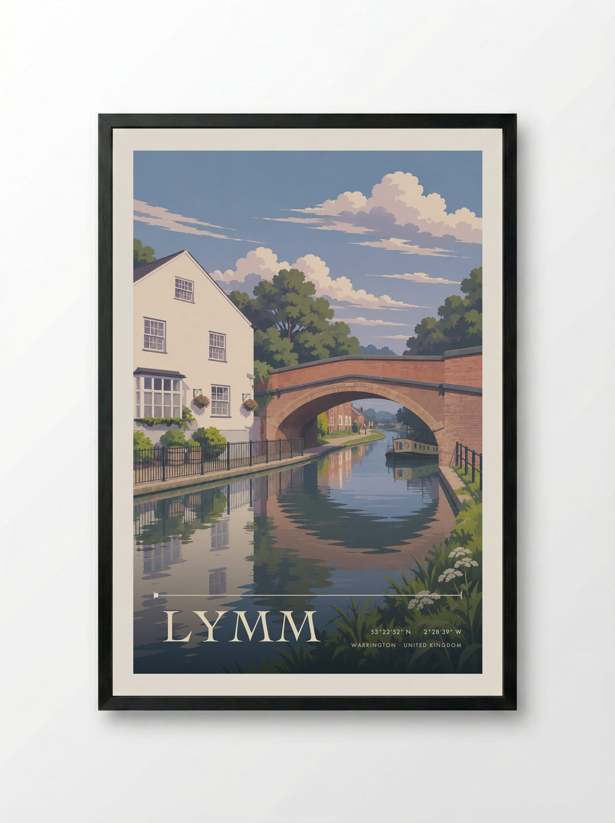 Lymm, Warrington | Travel Poster - Framed Print Black