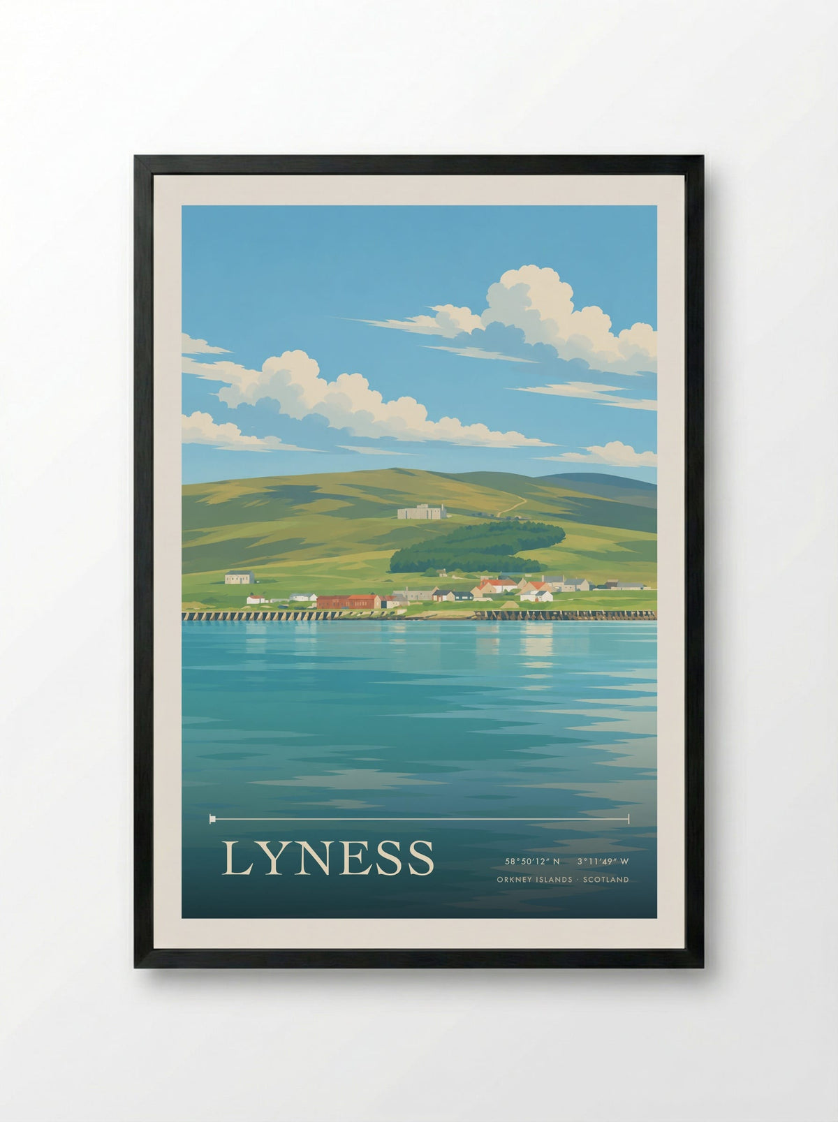 Lyness, Orkney Islands | Travel Poster - Framed Print Black