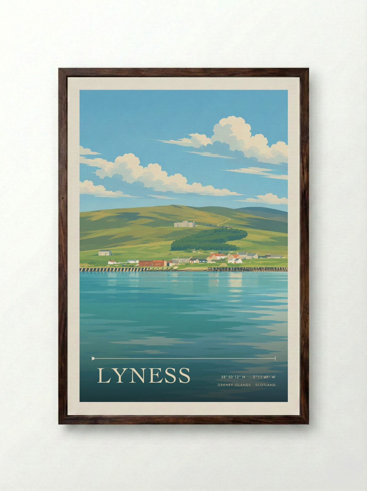Lyness, Orkney Islands | Travel Poster - Framed Print Dark Wood