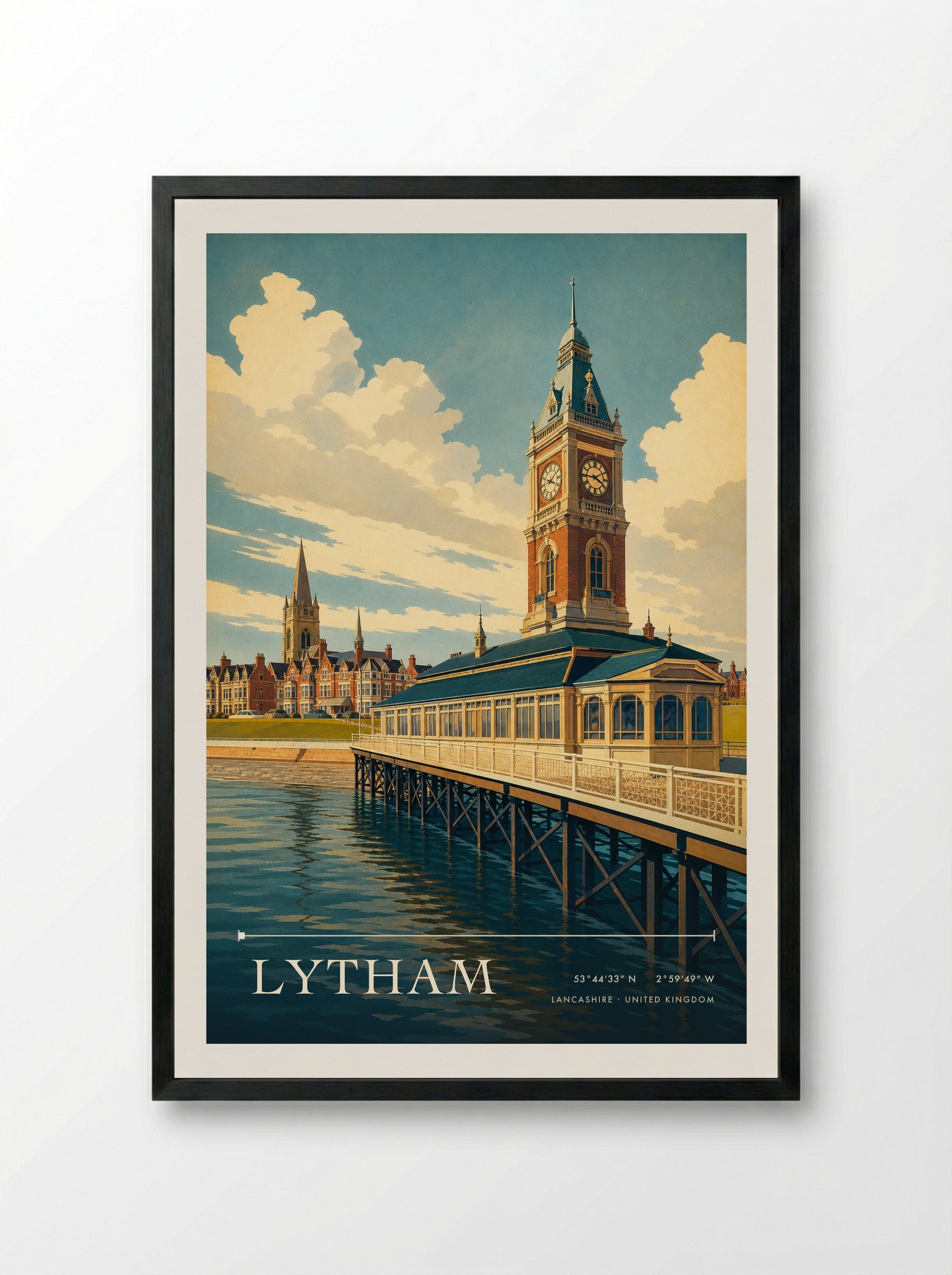 Lytham Lancashire United Kingdom Travel Poster - Framed Print Black