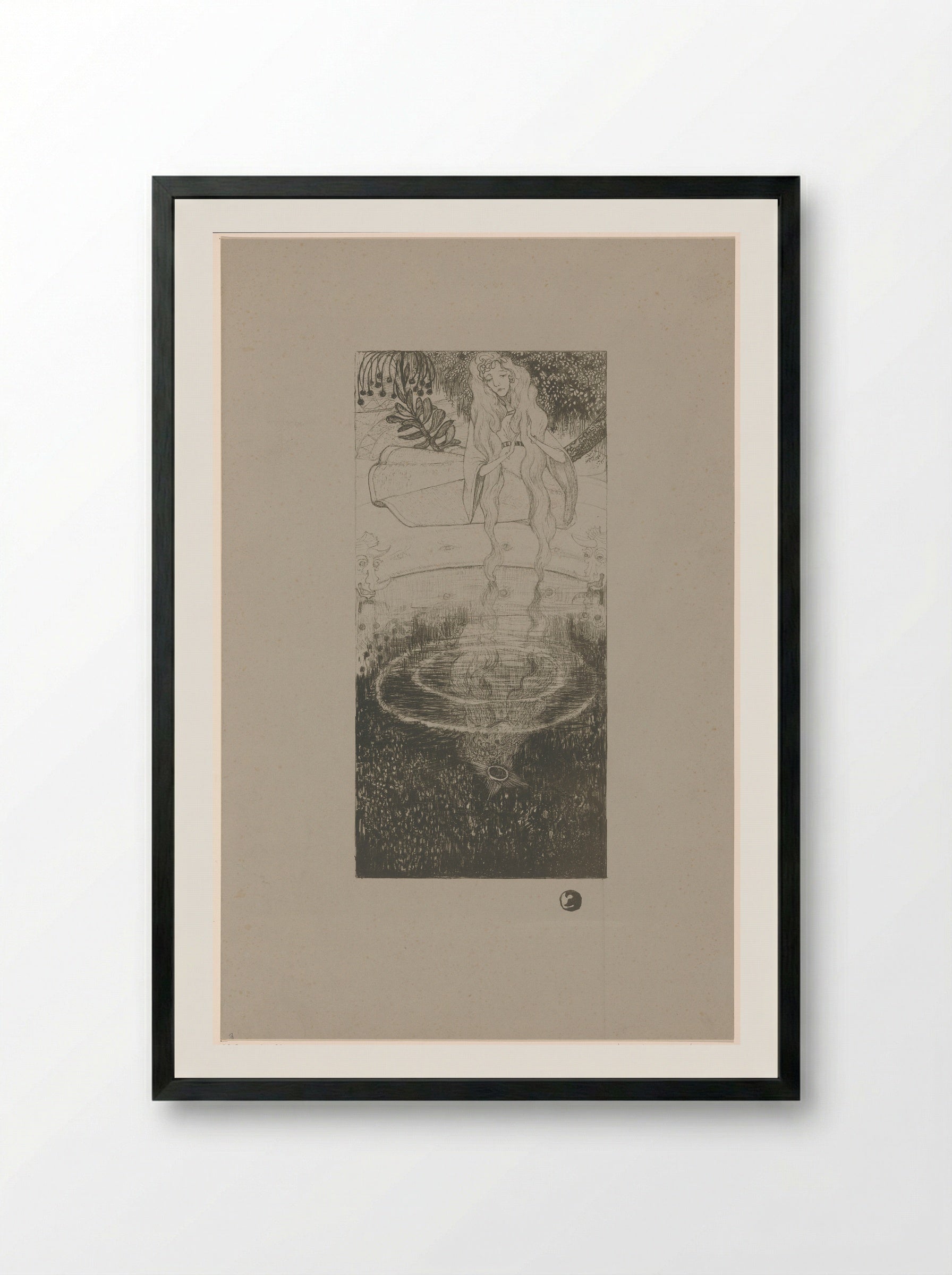 Mélisande bekijkt haar in het water gevallen ring - Richard Nicolaüs Roland Holst - Framed Print Black
