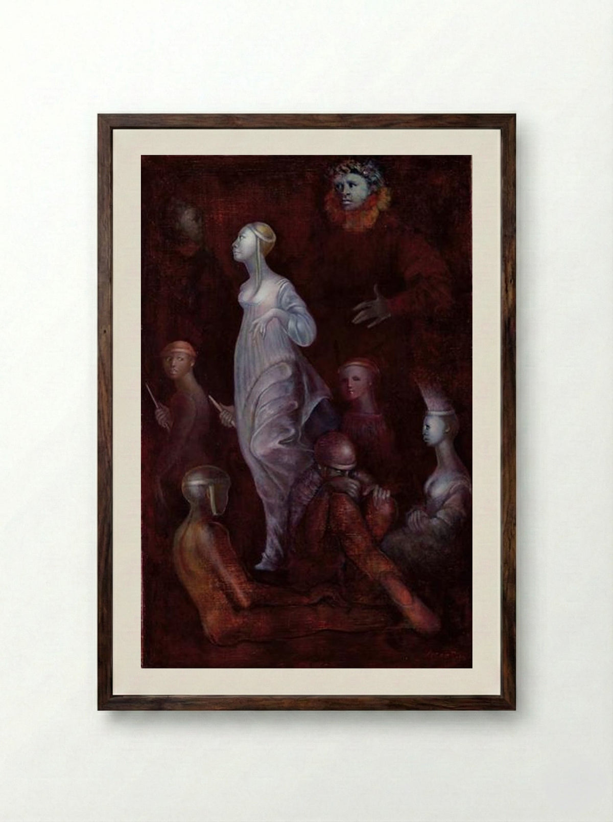 Mémoire des fragments passés - Leonor Fini - Framed Print Dark Wood