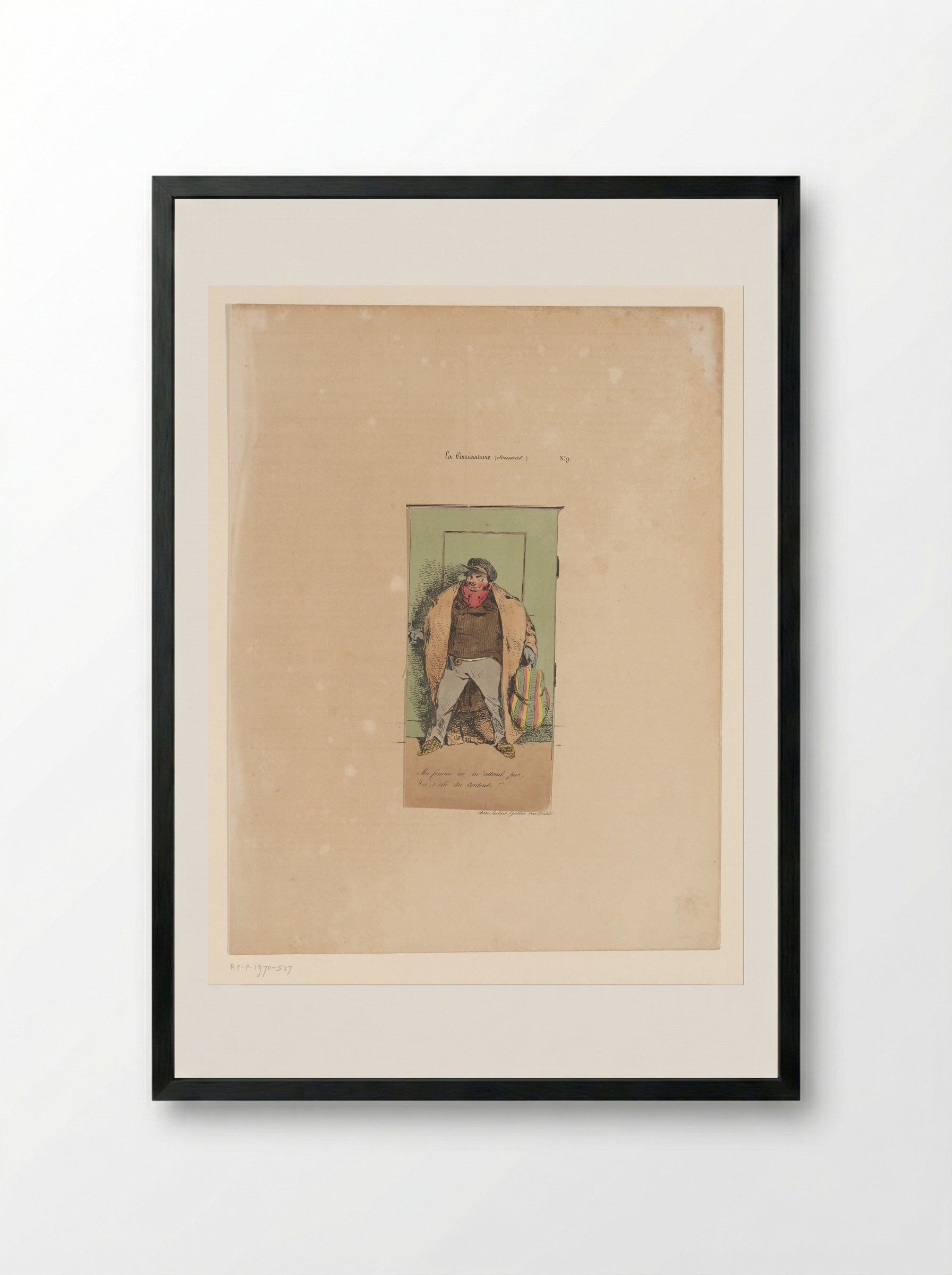 Ma femme ne m'attend pas - Henry Bonaventure Monnier - Framed Print Black