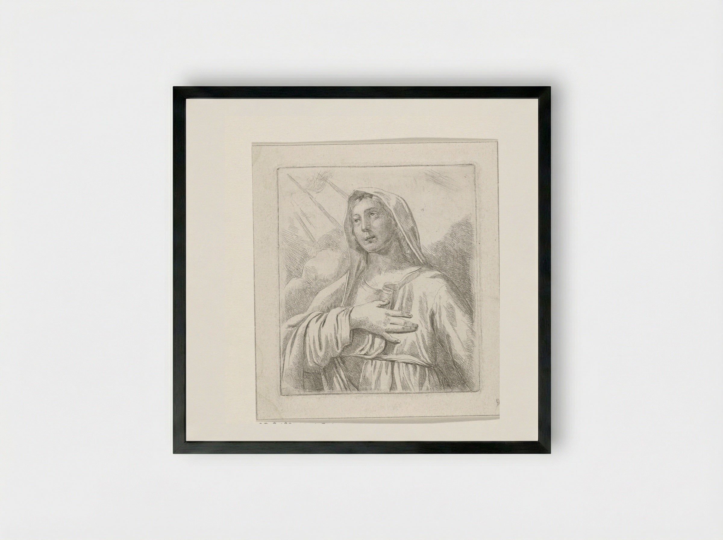 Maagd Maria - Elisabeth Alida Haanen - Framed Print Black
