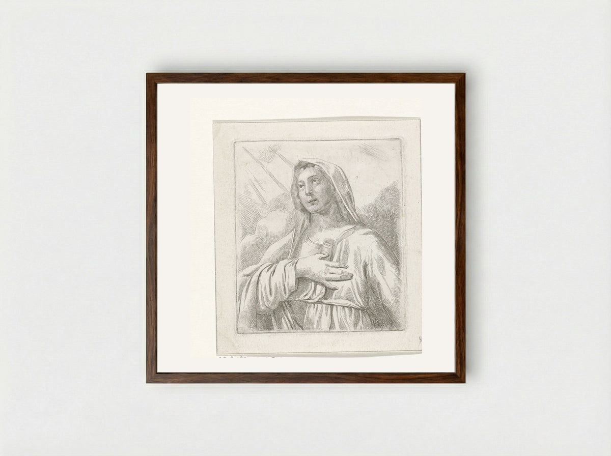 Maagd Maria - Elisabeth Alida Haanen - Framed Print Dark Wood