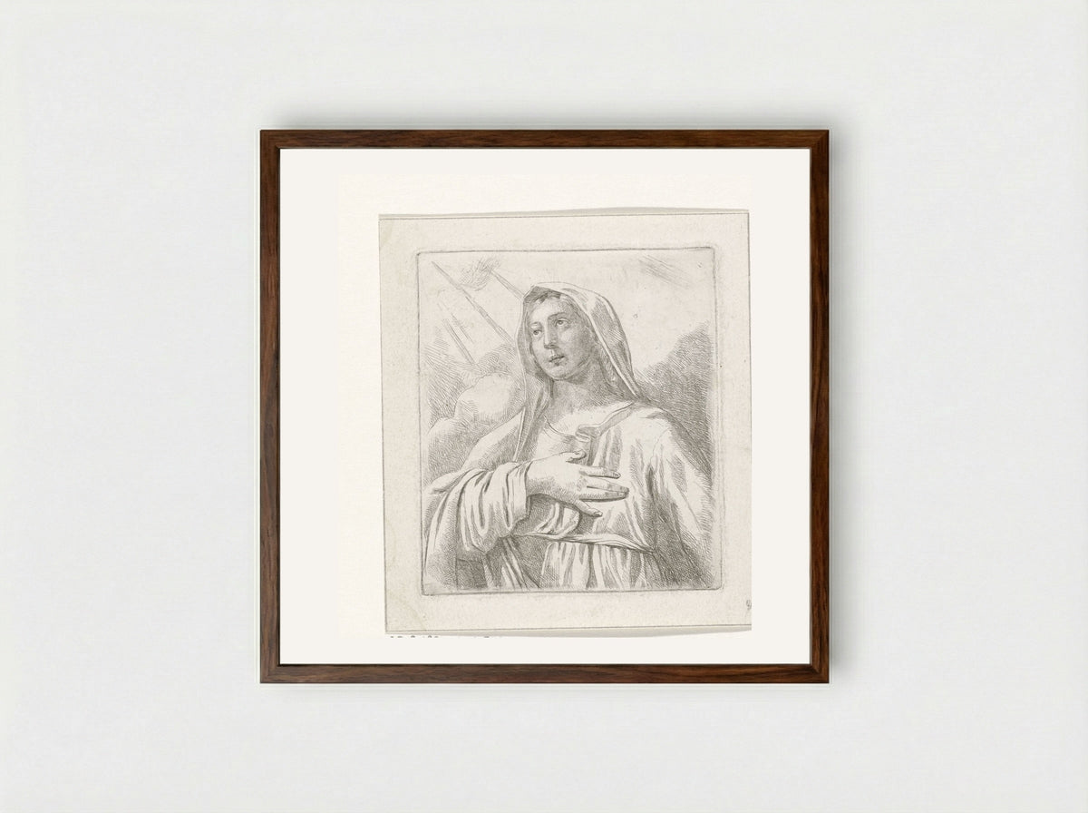 Maagd Maria - Elisabeth Alida Haanen - Framed Print Dark Wood