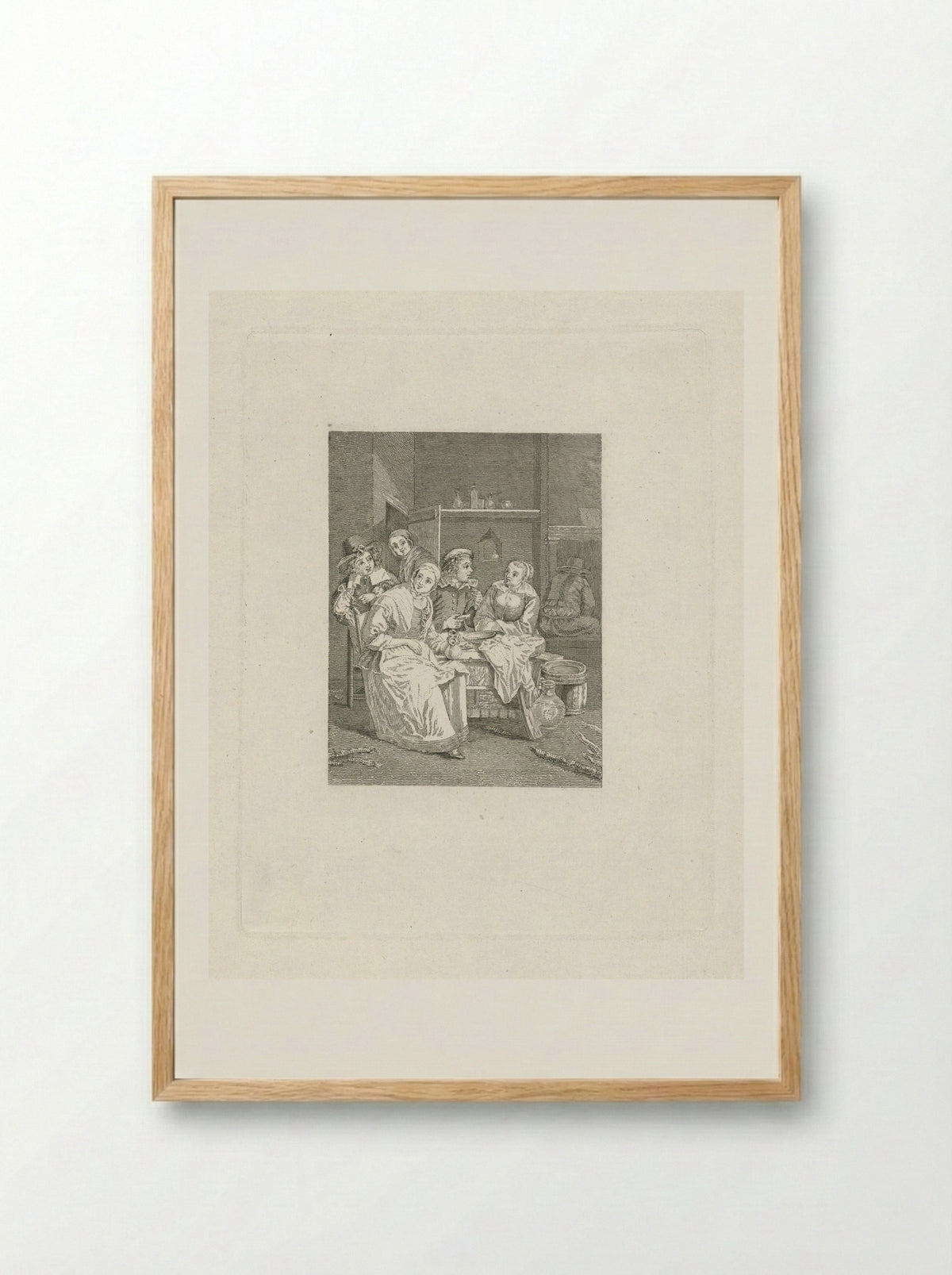 Maaltijd in een herberg - Elisabeth Barbara Schmetterling - Framed Print Wood
