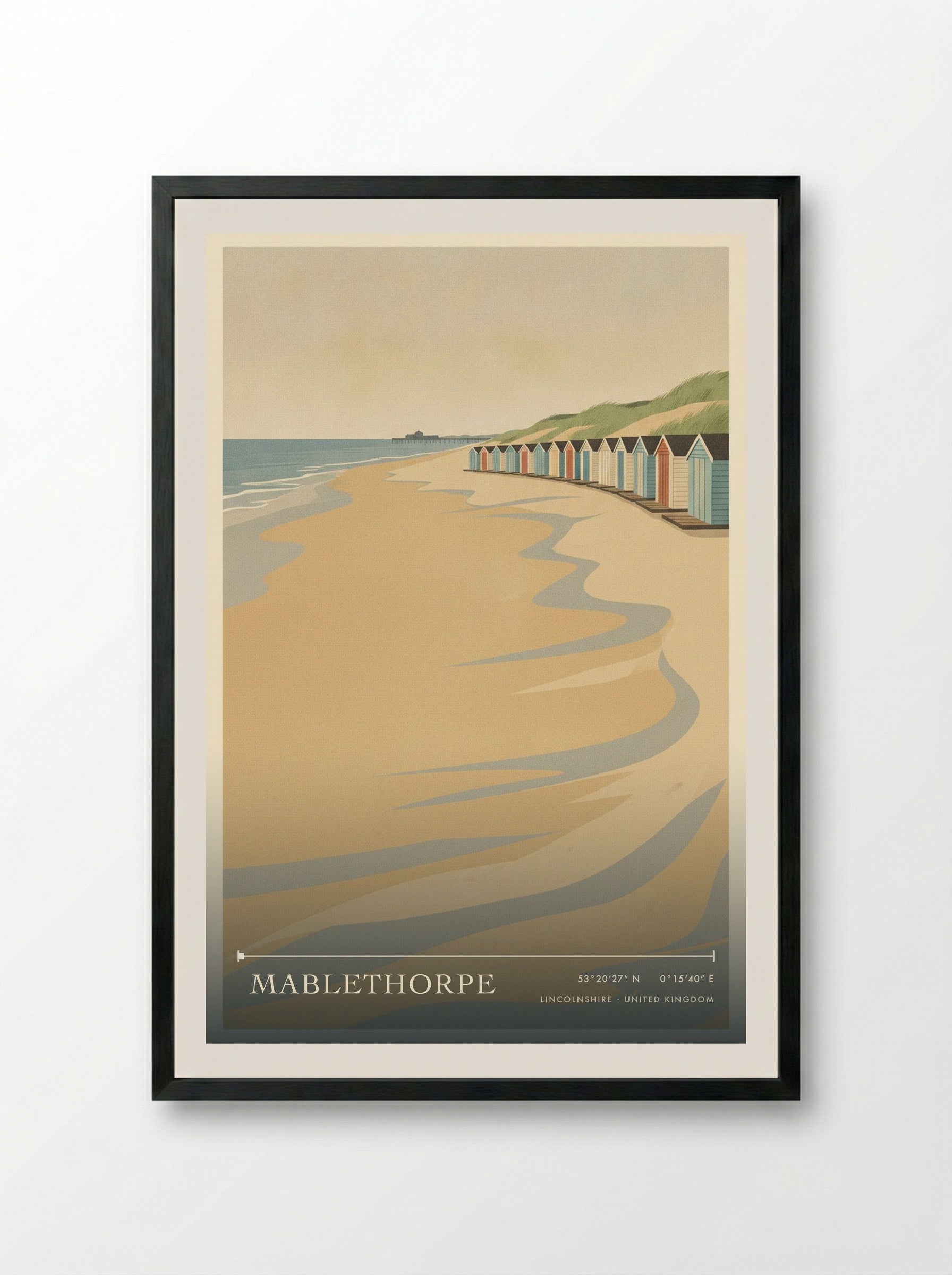 Mablethorpe Lincolnshire United Kingdom Travel Poster - Framed Print Black