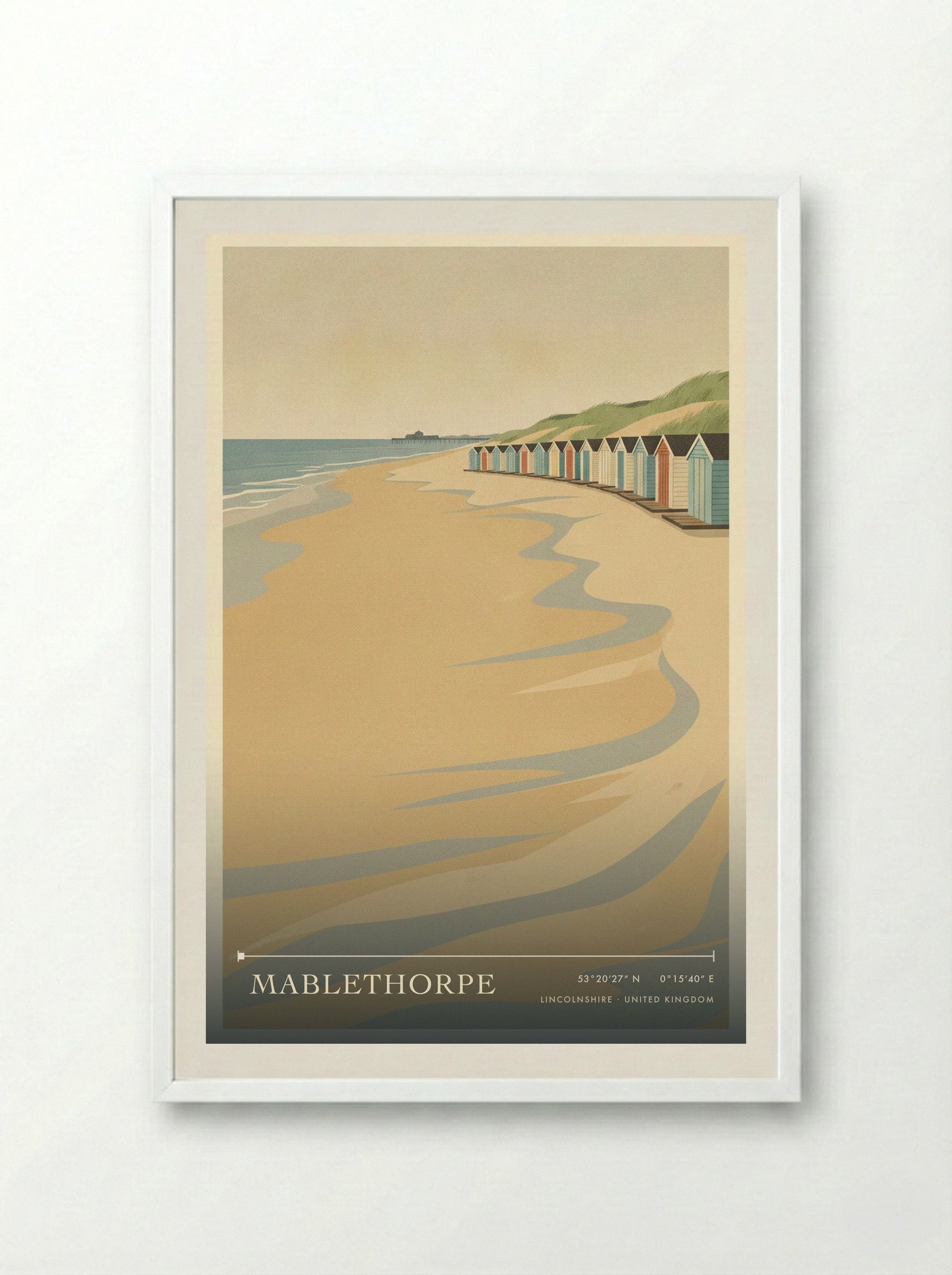 Mablethorpe Lincolnshire United Kingdom Travel Poster - Framed Print White