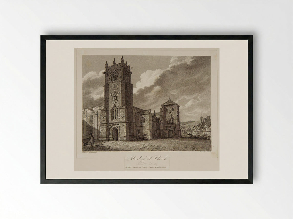 Macclesfield Church - John Neagle - Framed Print Black