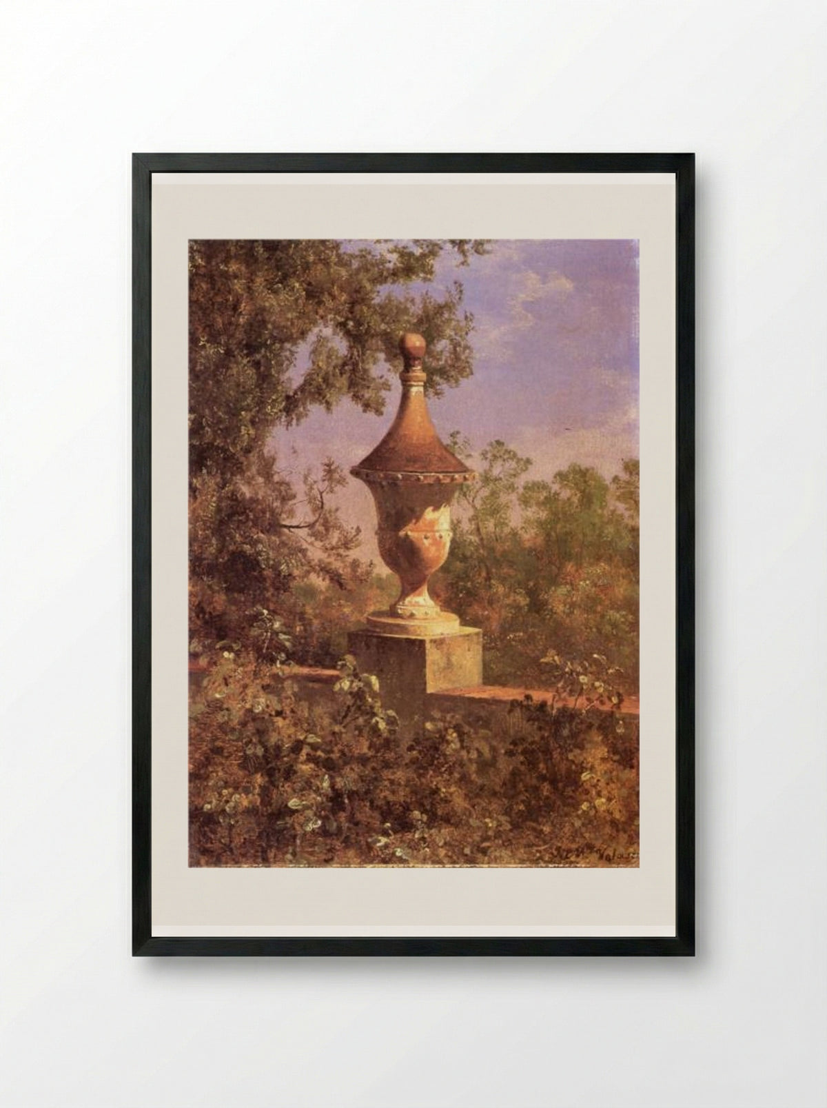 Macetón del Baño de los Pescaditos - José María Velasco - Framed Print Black