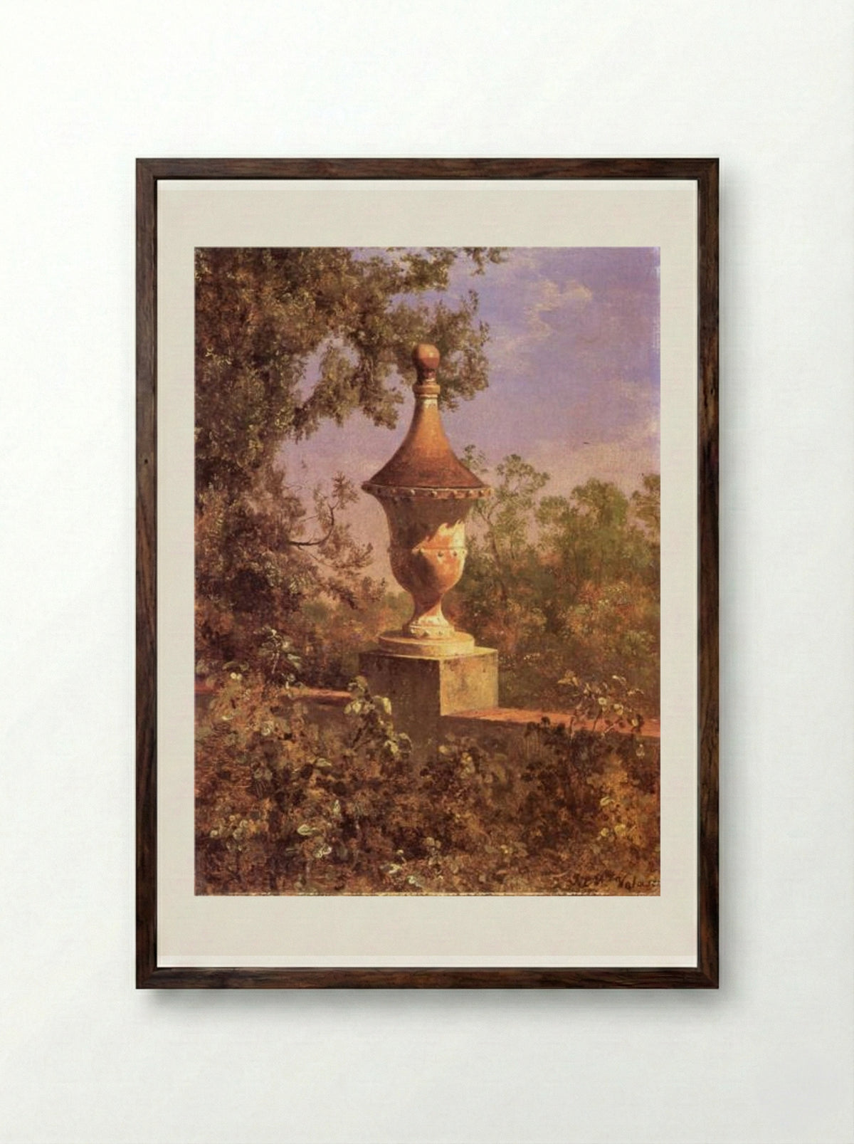 Macetón del Baño de los Pescaditos - José María Velasco - Framed Print Dark Wood