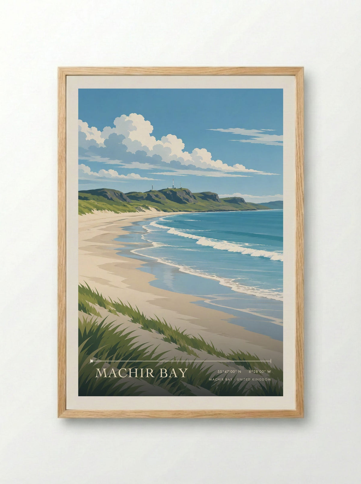 Machir Bay | Travel Poster - Framed Print Wood