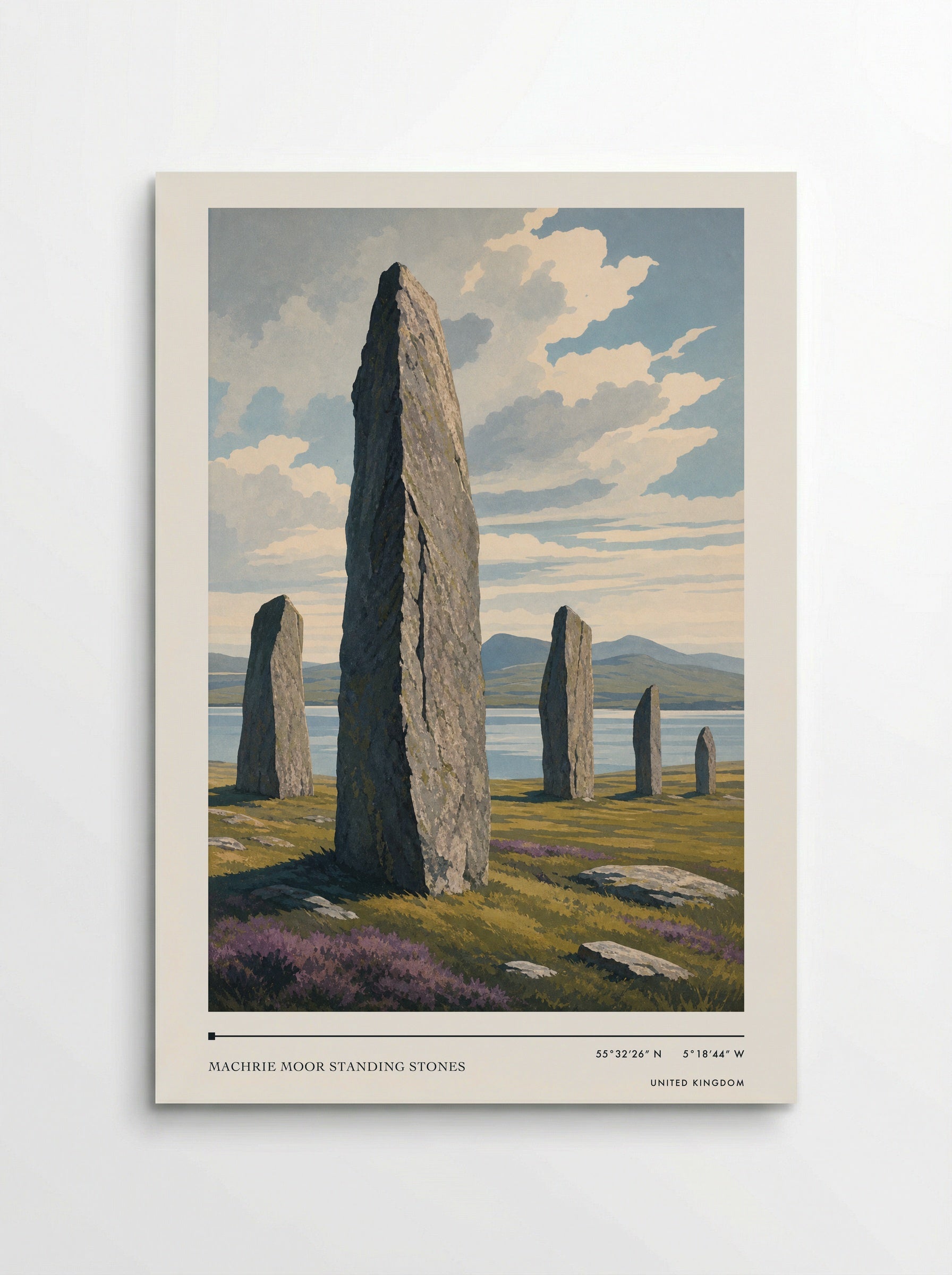 Machrie Moor Standing Stones United Kingdom Travel Poster - Poster