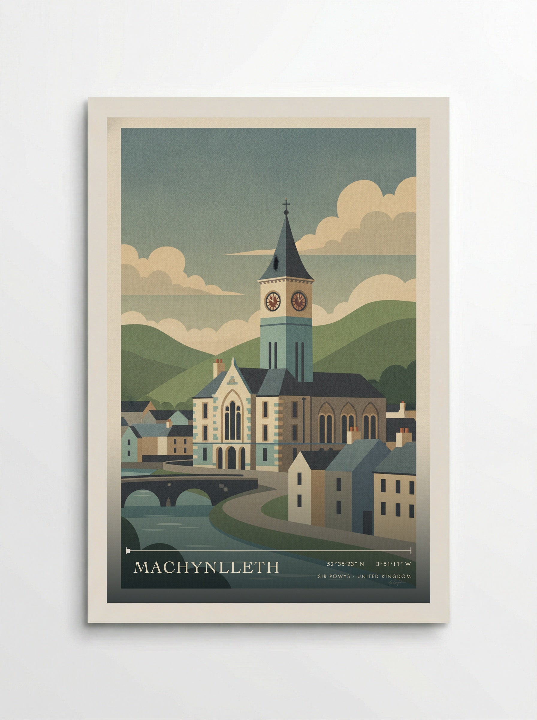 Machynlleth Sir Powys United Kingdom Travel Poster - Poster