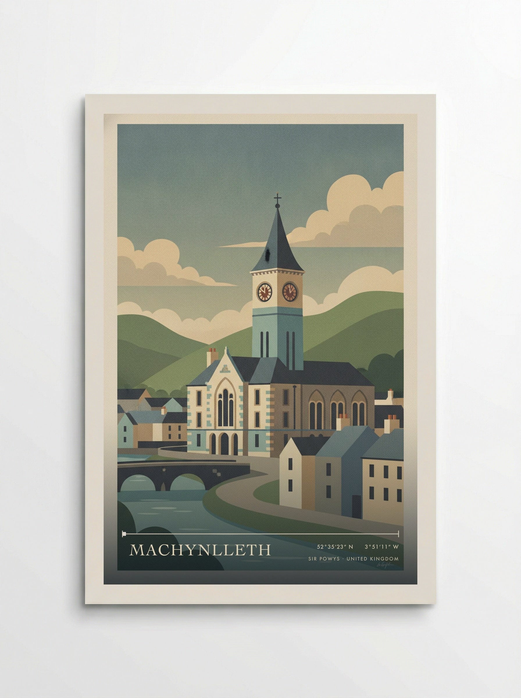 Machynlleth Sir Powys United Kingdom Travel Poster - Poster