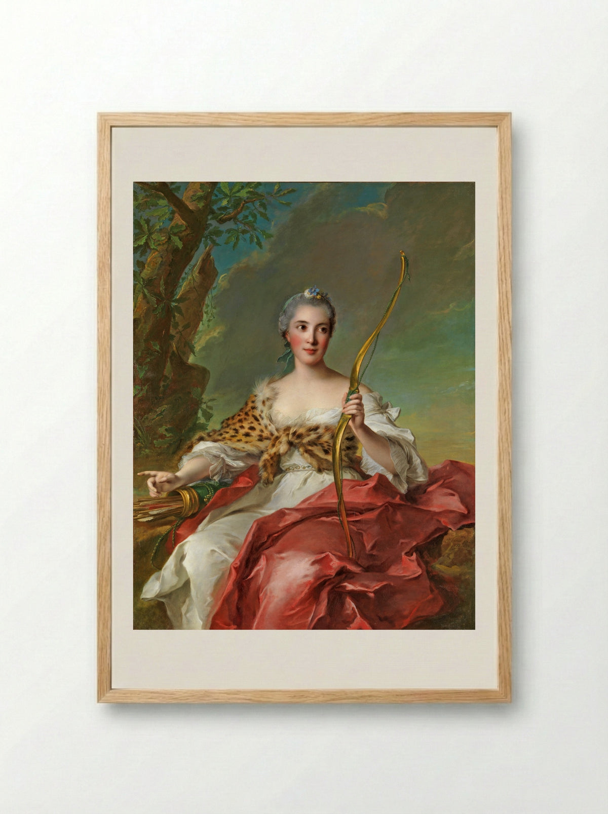 Madame Bergeret de Frouville as Diana - Jean-Marc Nattier - Framed Print Wood