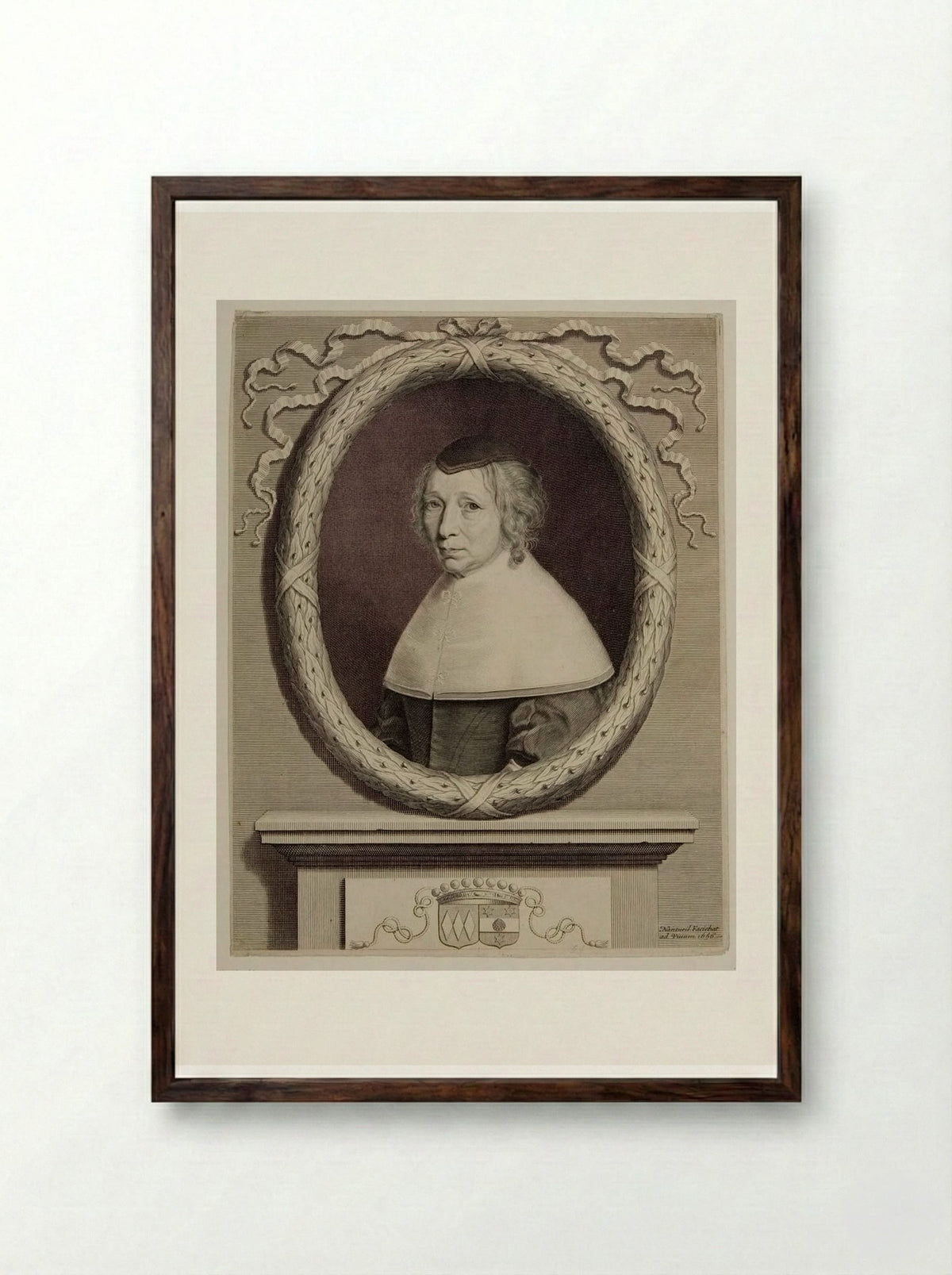 Madame Bouthillier (Marie de Bragelogne) - Robert Nanteuil - Framed Print Dark Wood