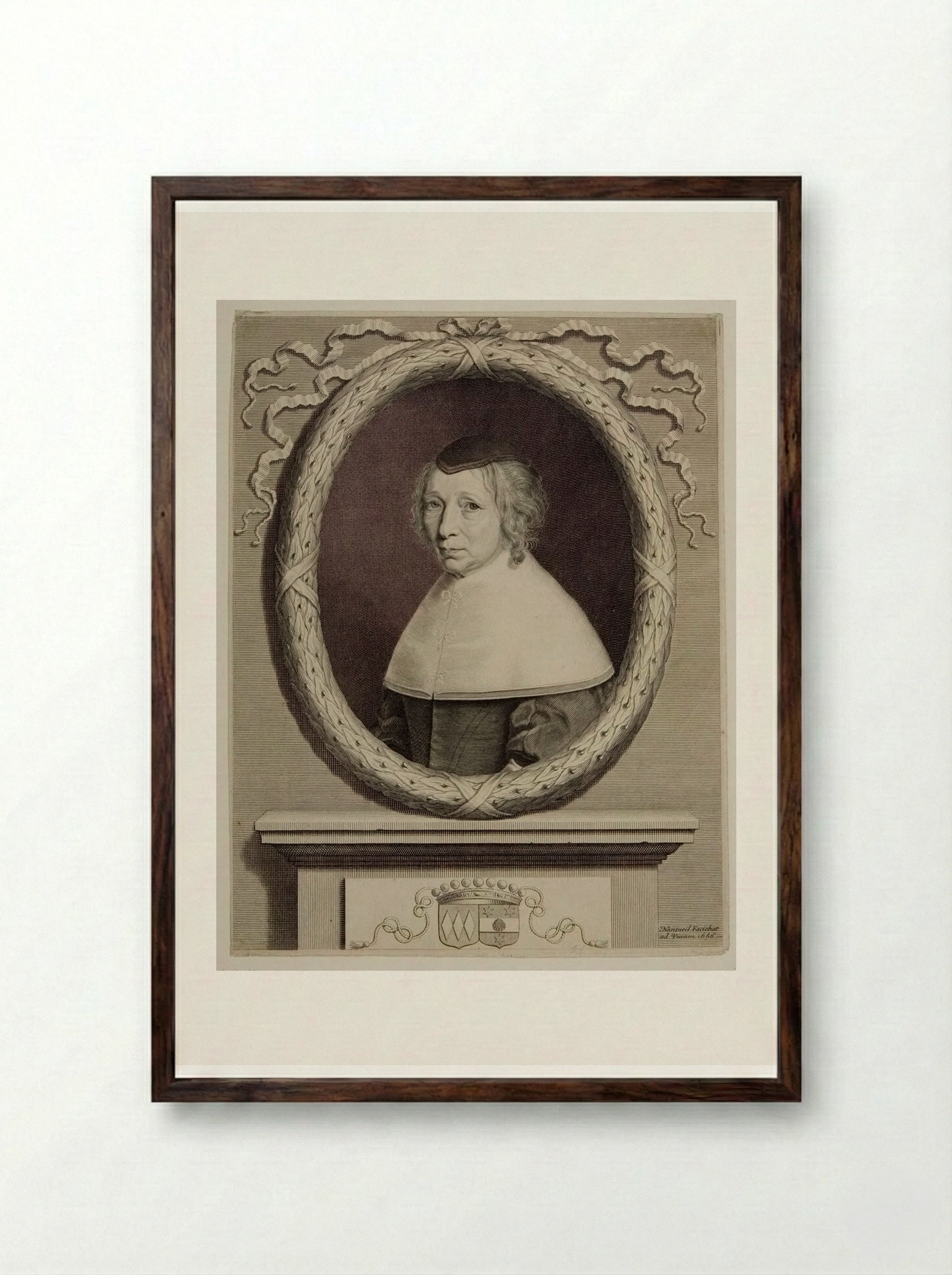 Madame Bouthillier (Marie de Bragelogne) - Robert Nanteuil - Framed Print Dark Wood