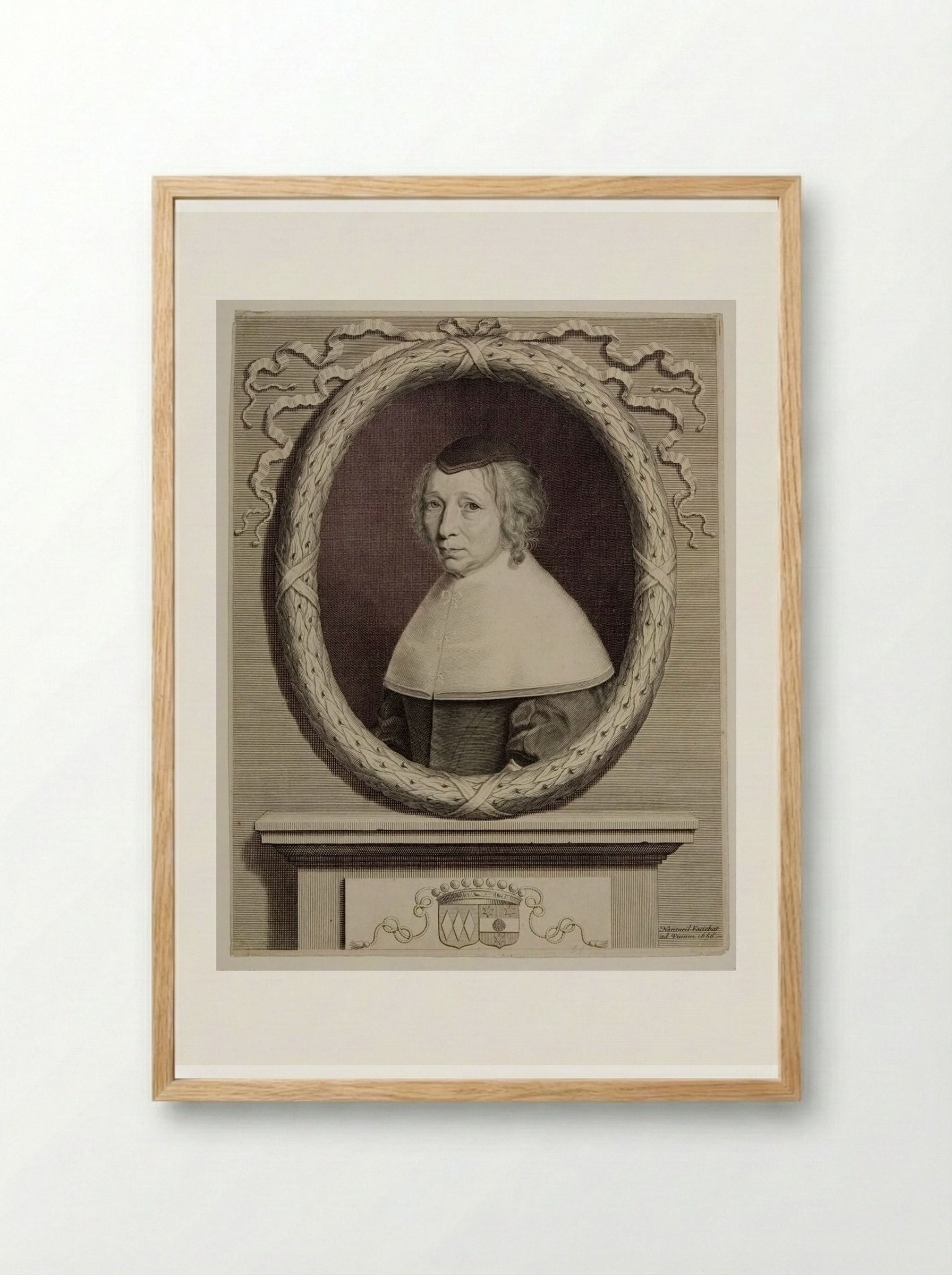 Madame Bouthillier (Marie de Bragelogne) - Robert Nanteuil - Framed Print Wood