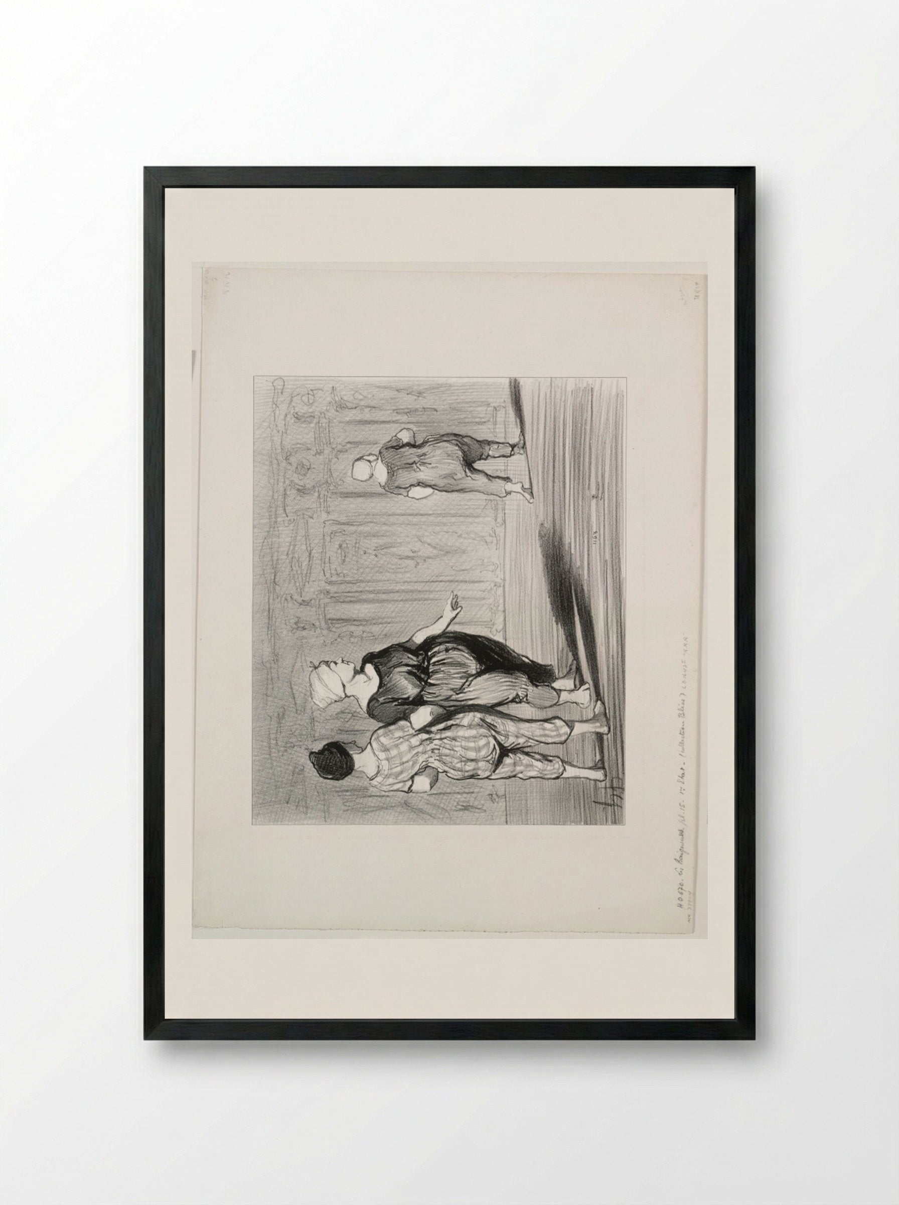 Madame Coquardeau still has a pretty figure after all! - Honoré Daumier - Framed Print Black