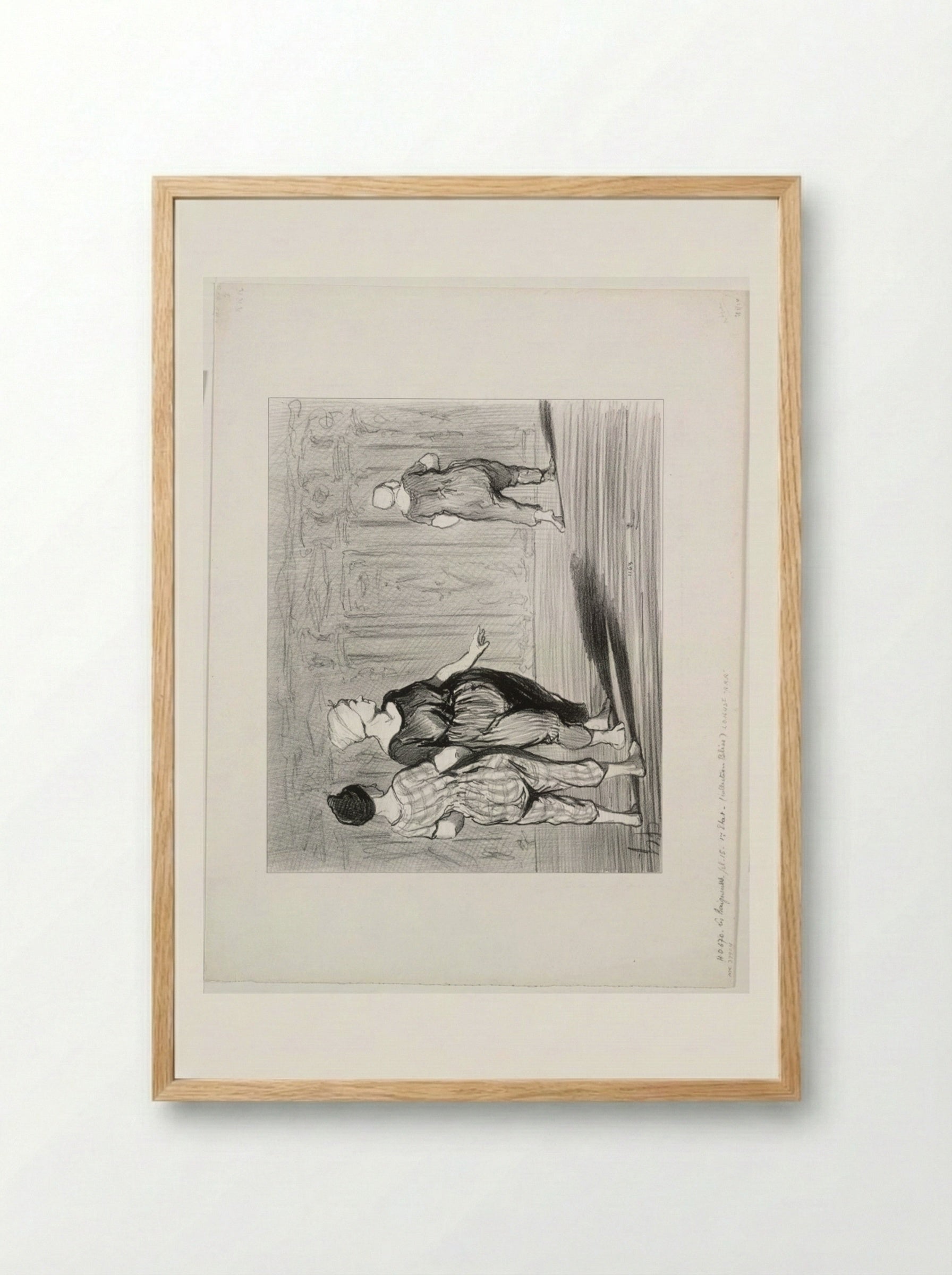 Madame Coquardeau still has a pretty figure after all! - Honoré Daumier - Framed Print Wood