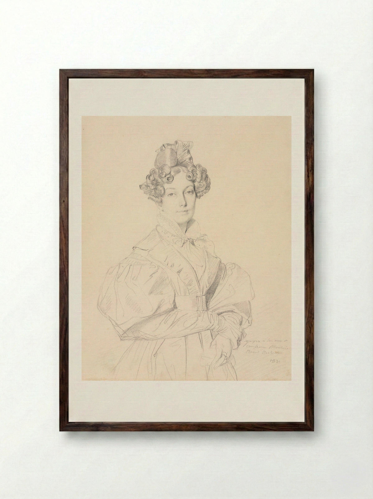 Madame Désiré Raoul-Rochette - Jean-Auguste-Dominique Ingres - Framed Print Dark Wood