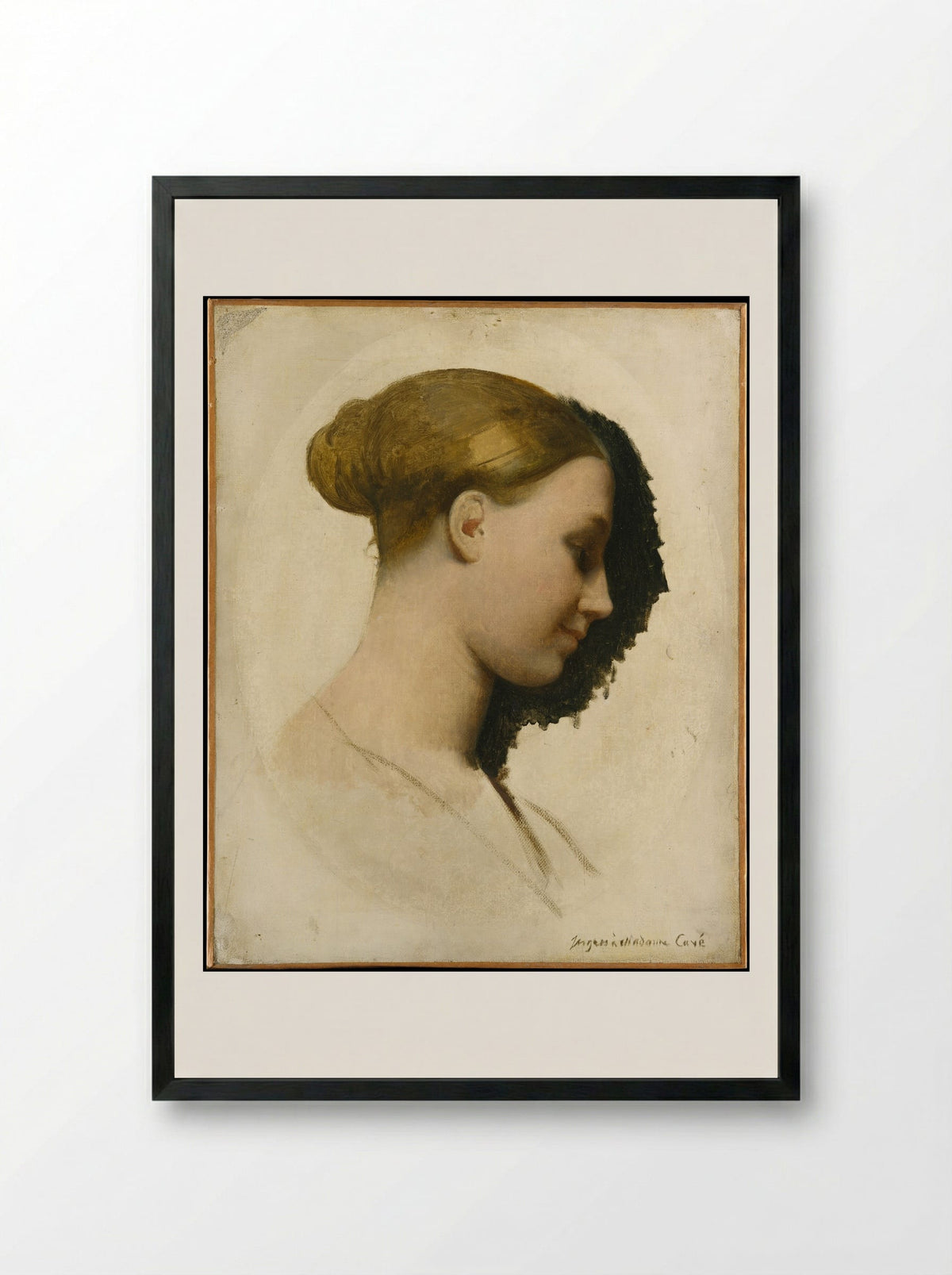Madame Edmond Cavé (Marie-Elisabeth Blavot) - Jean Auguste Dominique Ingres - Framed Print Black