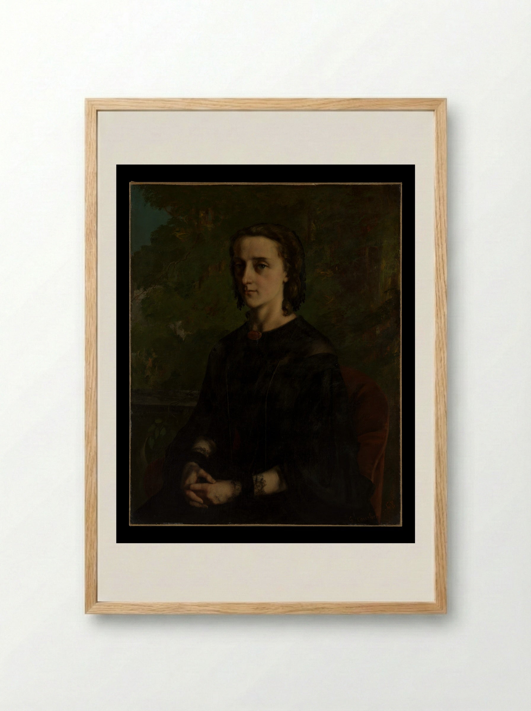 Madame Frederic Breyer (Fanny Hélène Van Bruyssel) - Gustave Courbet - Framed Print Wood