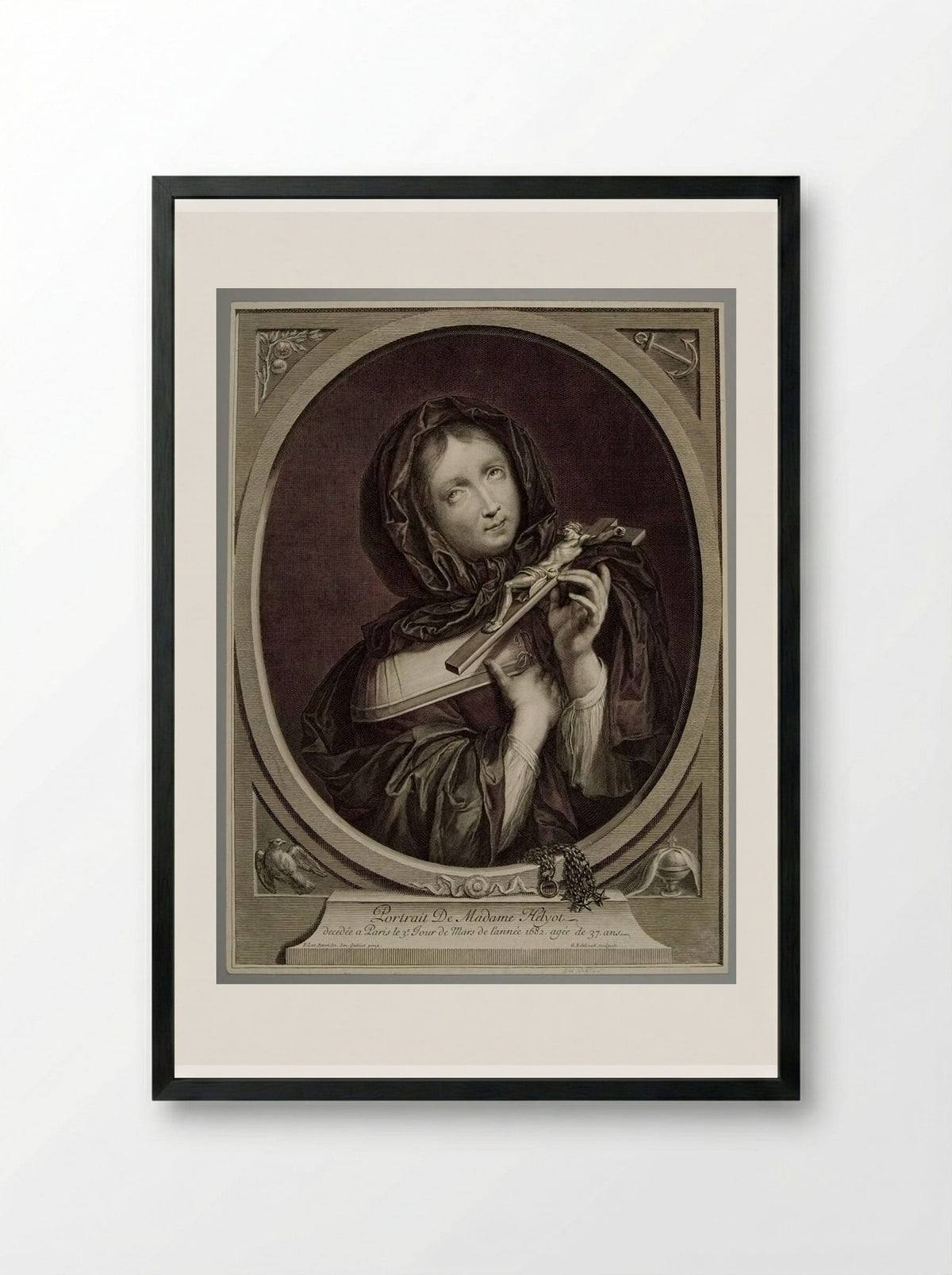 Madame Helyot (Marie Herinx) - Gérard Edelinck - Framed Print Black