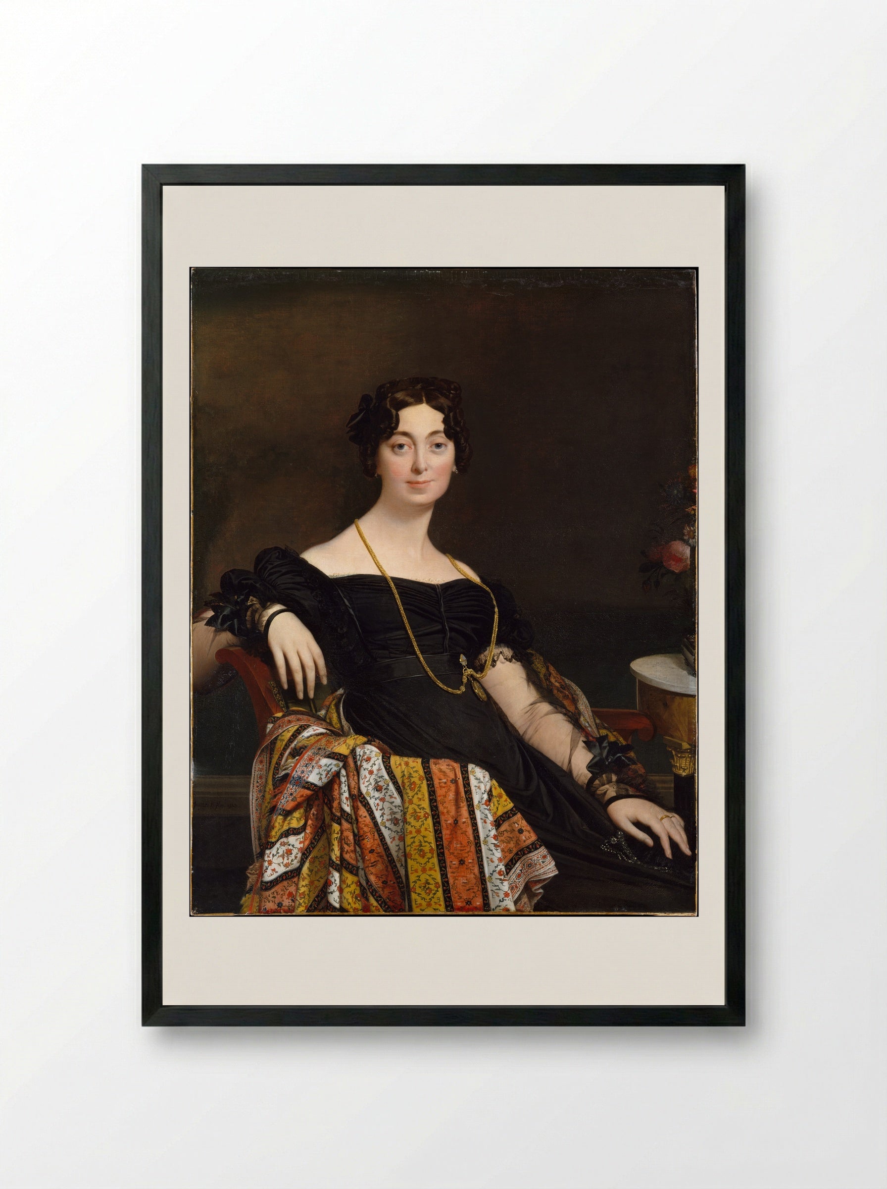 Madame Jacques-Louis Leblanc - Jean Auguste Dominique Ingres - Framed Print Black