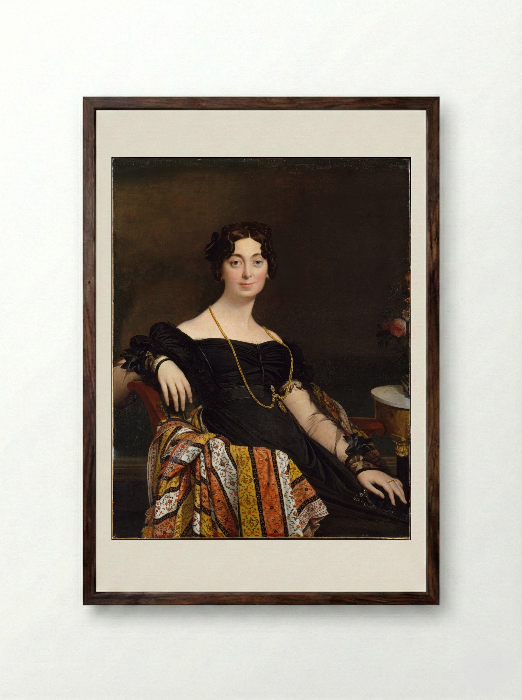 Madame Jacques-Louis Leblanc - Jean Auguste Dominique Ingres - Framed Print Dark Wood