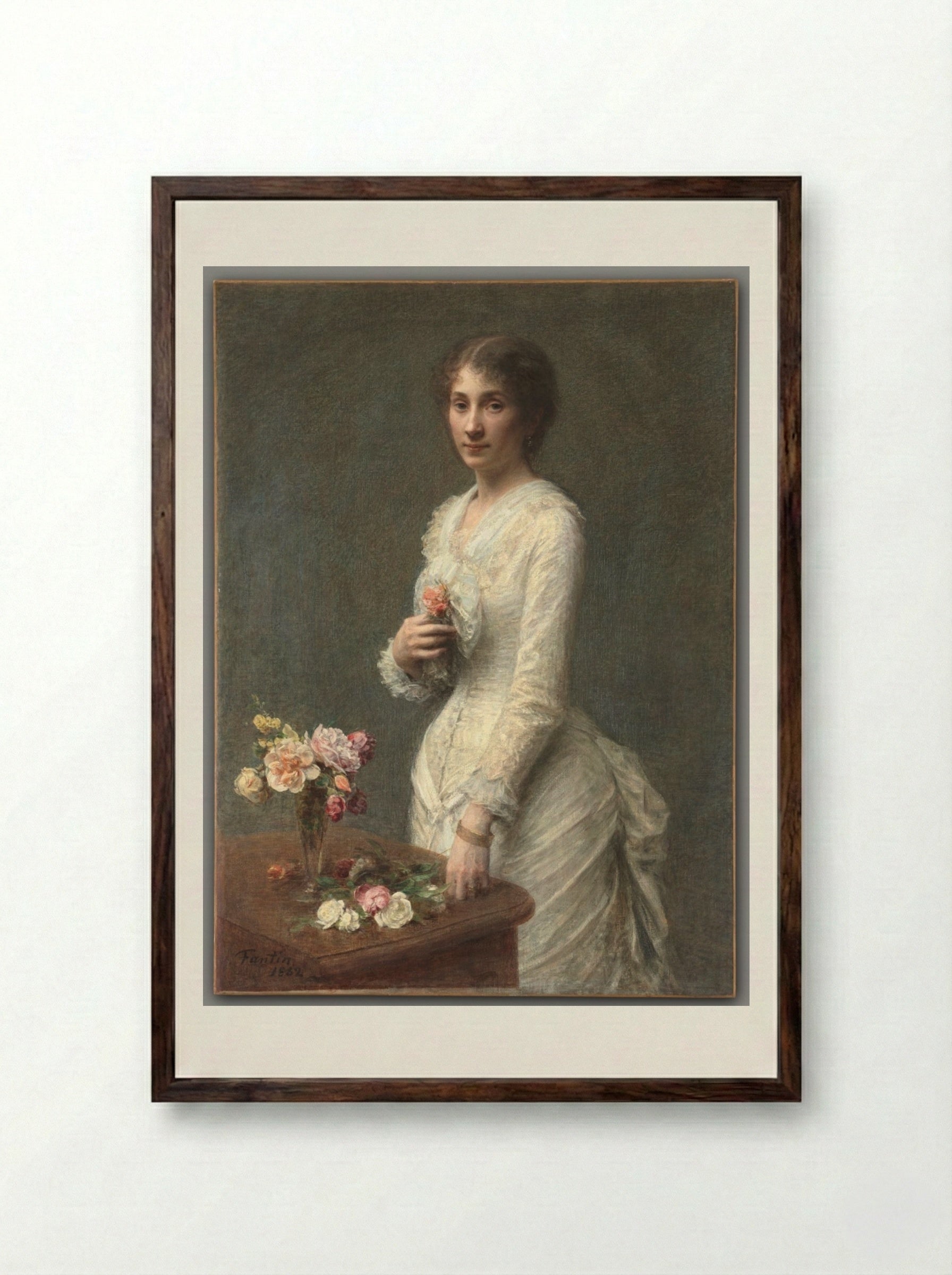 Madame Lerolle - Henri Fantin-Latour - Framed Print Dark Wood
