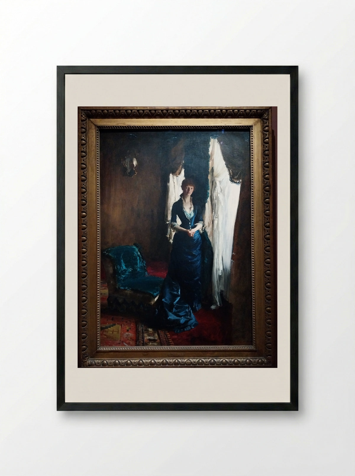 Madame Paul Escudier (Louise Lefevre) - John Singer Sargent - Framed Print Black