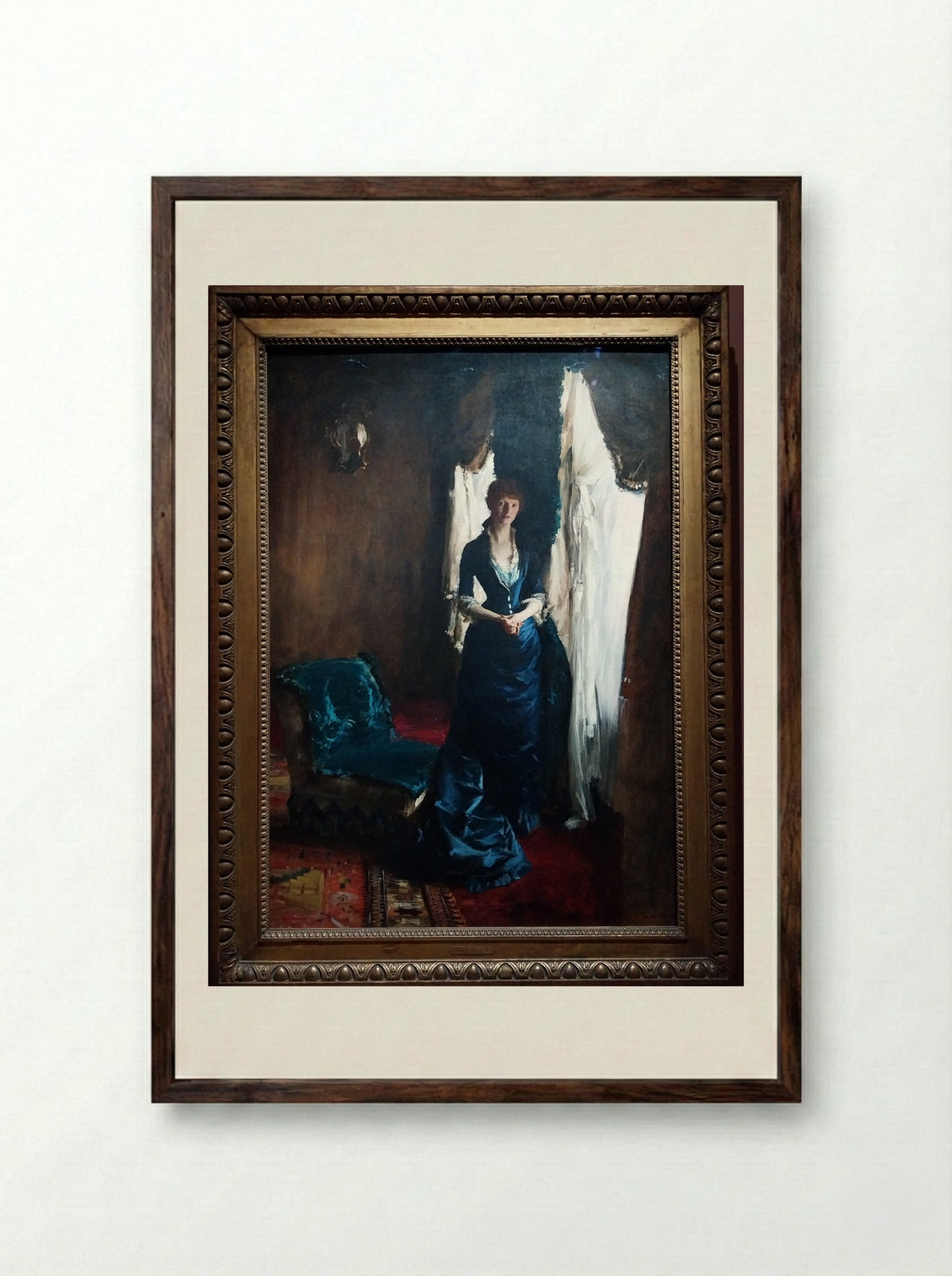 Madame Paul Escudier (Louise Lefevre) - John Singer Sargent - Framed Print Dark Wood