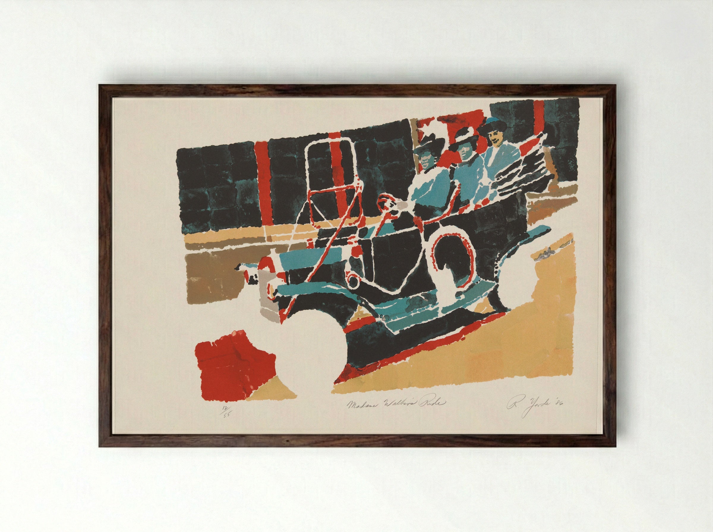 Madame Walker's Ride - Richard Foster Yarde - Framed Print Dark Wood
