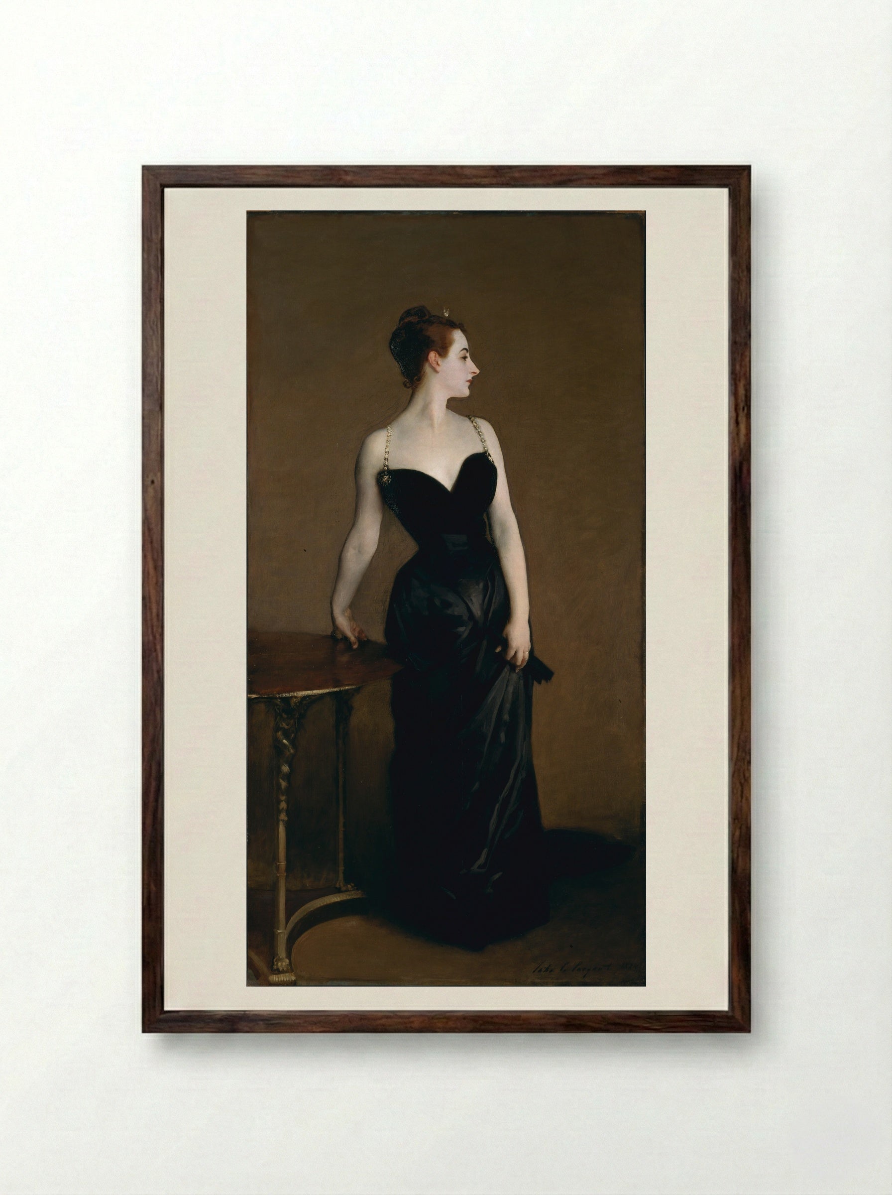 Madame X (Madame Pierre Gautreau) - John Singer Sargent - Framed Print Dark Wood