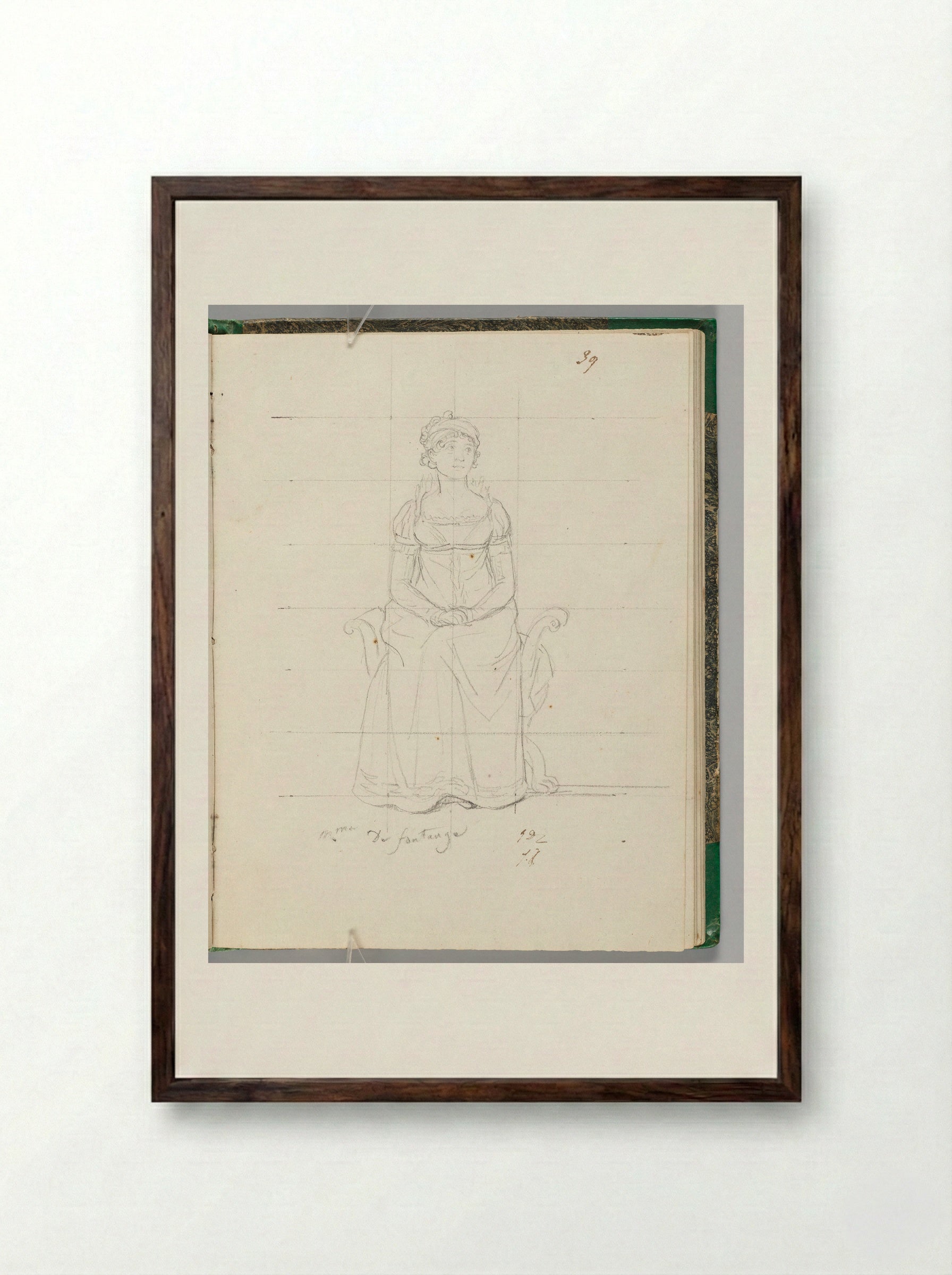 Madame de Fontanges, Lady-in-Waiting to Madame Mère - Jacques-Louis David - Framed Print Dark Wood