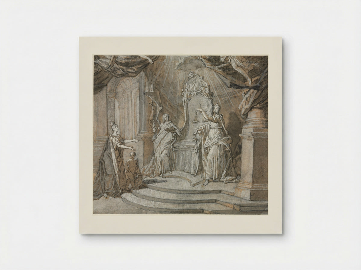 Madame de Maintenon Returning to the Catholic Church - Charles Dominique Joseph Eisen - Poster