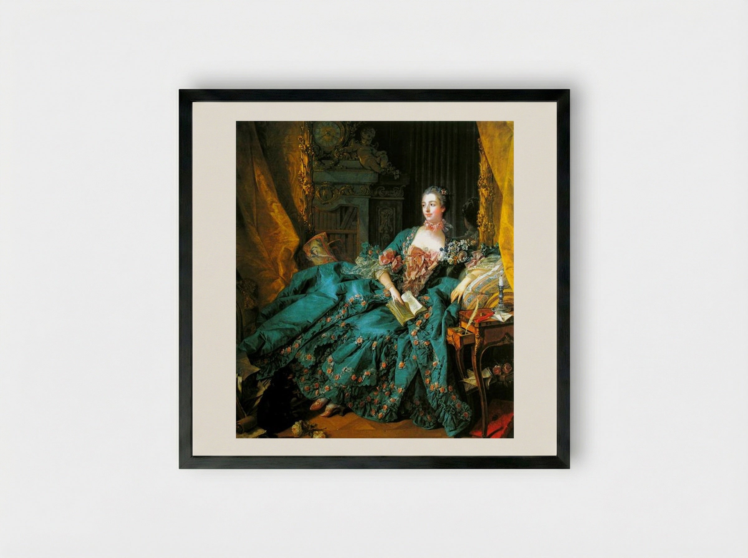 Madame de Pompadour - François Boucher - Framed Print Black